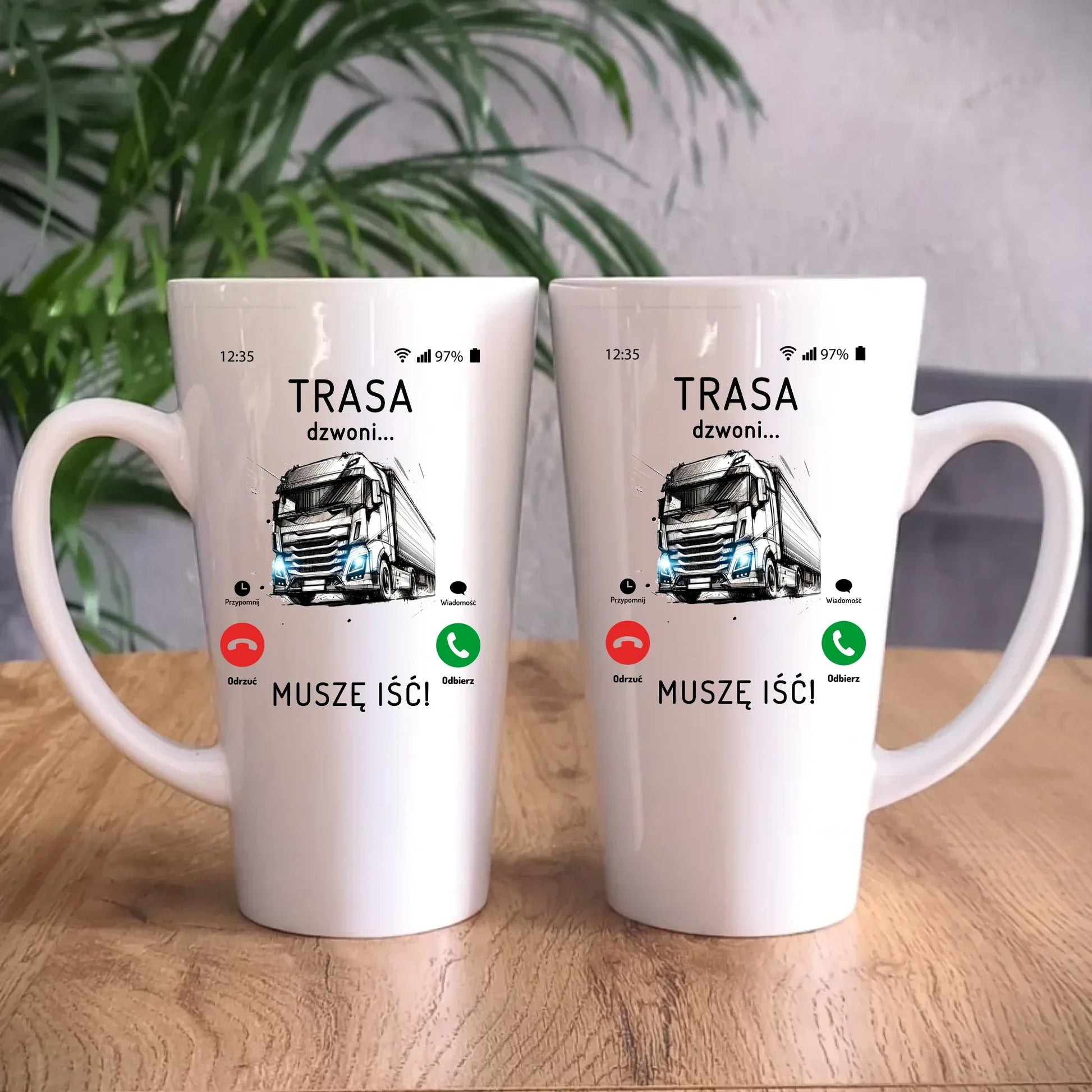 Trasa dzwoni muszę iść | Kubek dla kierowcy tira ZKT03 - StoryCups.pl