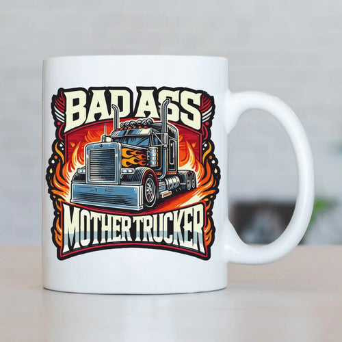 Badass Mother Trucker | Kubek dla kierowcy tira ZKT04 - StoryCups.pl