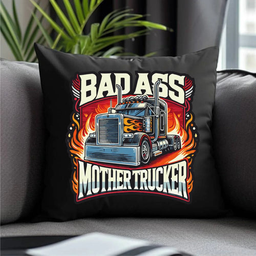 Badass Mother Trucker | Poduszka dekoracyjna dla kierowcy tira ZKT04 - StoryCups.pl