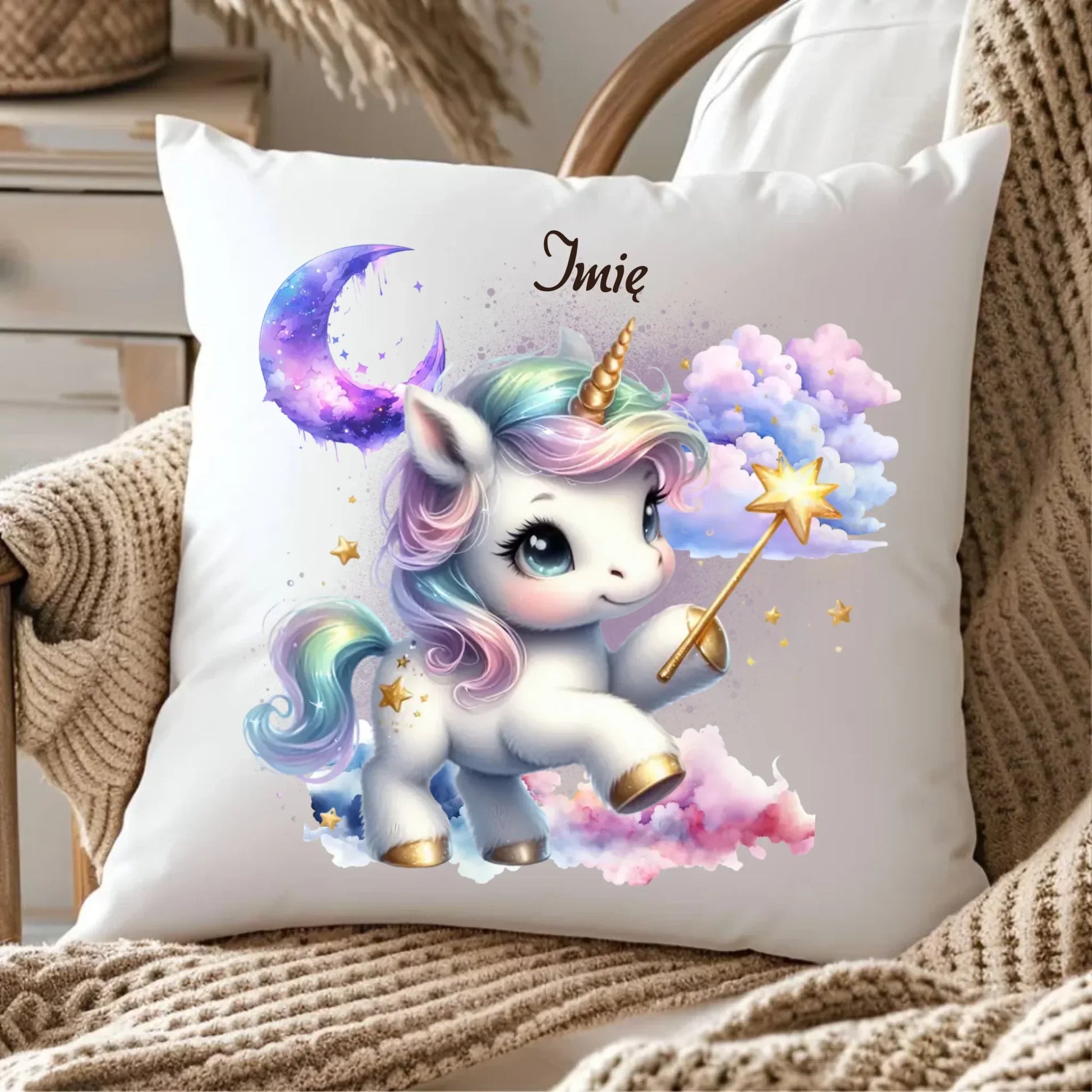 Jednorożec | Personalizowana poduszka dla dziecka DD14 - StoryCups.pl