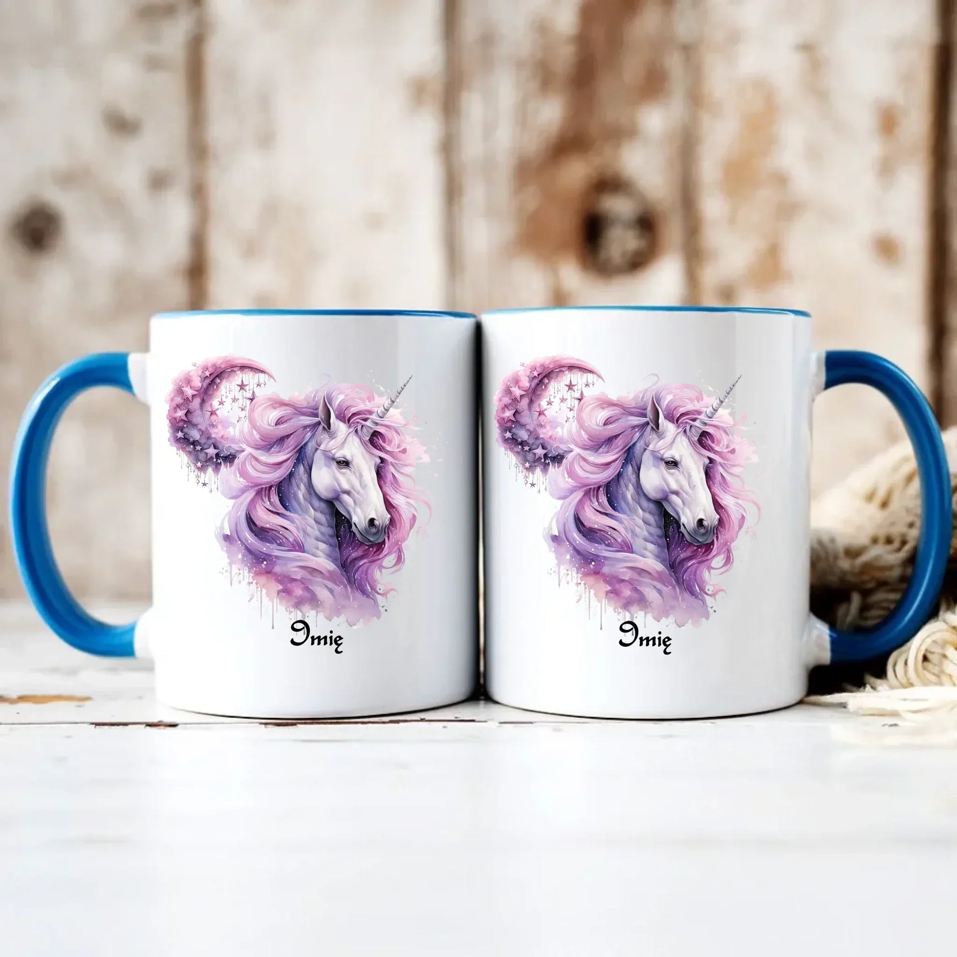 Różowy jednorożec | Personalizowany kubek DD15 - StoryCups.pl