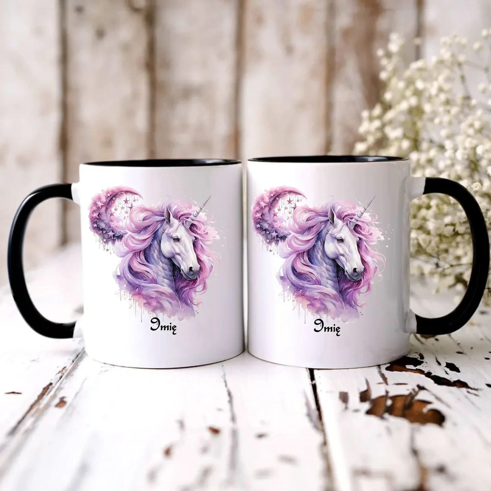 Różowy jednorożec | Personalizowany kubek DD15 - StoryCups.pl