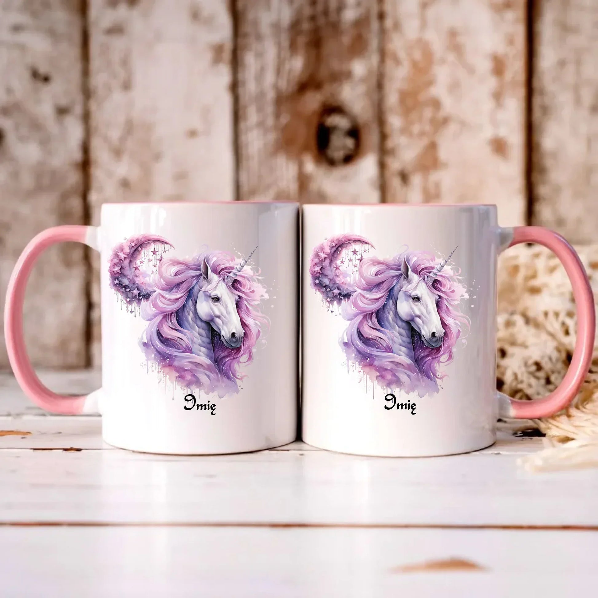 Różowy jednorożec | Personalizowany kubek DD15 - StoryCups.pl
