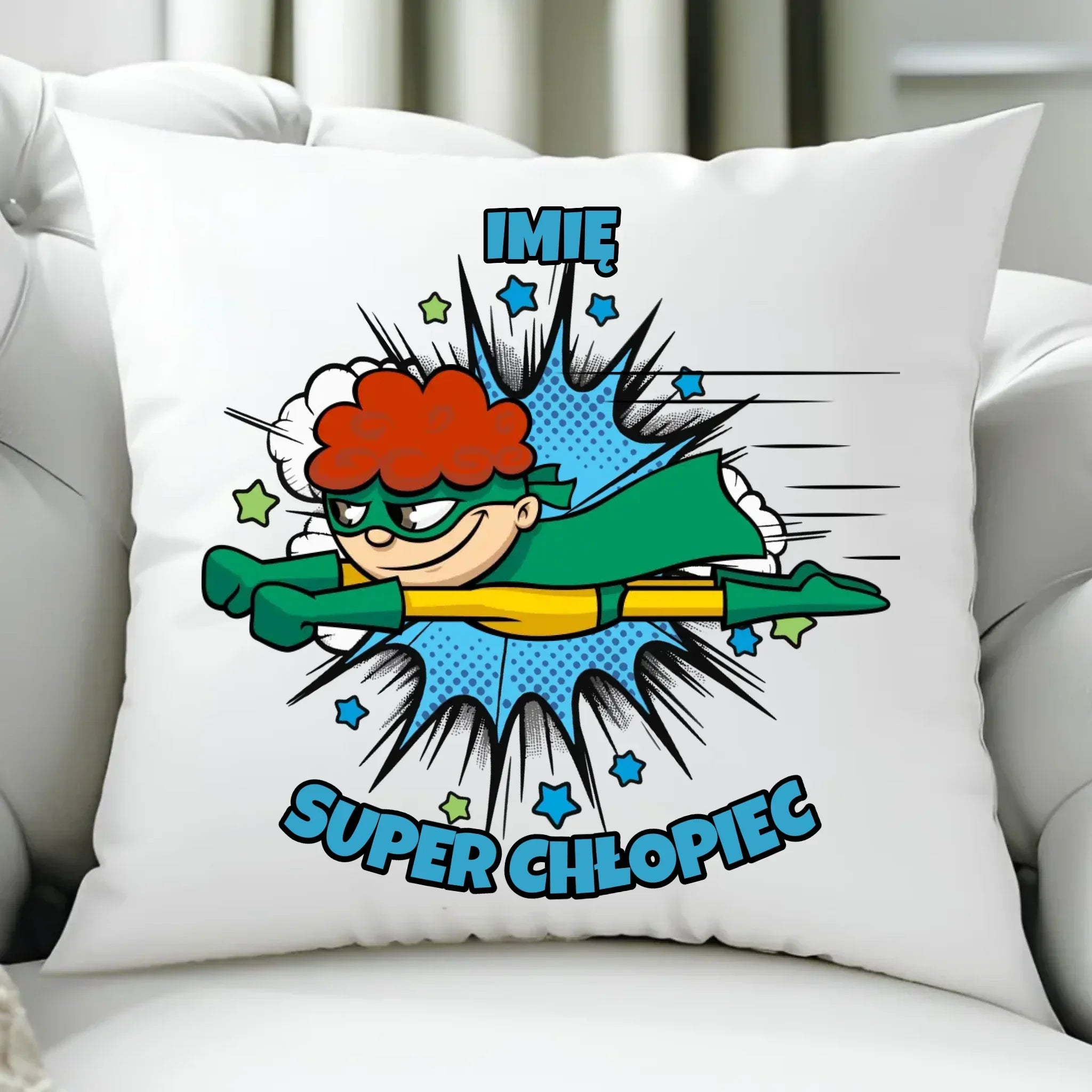 Super Chłopiec | Poduszka z imieniem dla dziecka DD18 - StoryCups.pl
