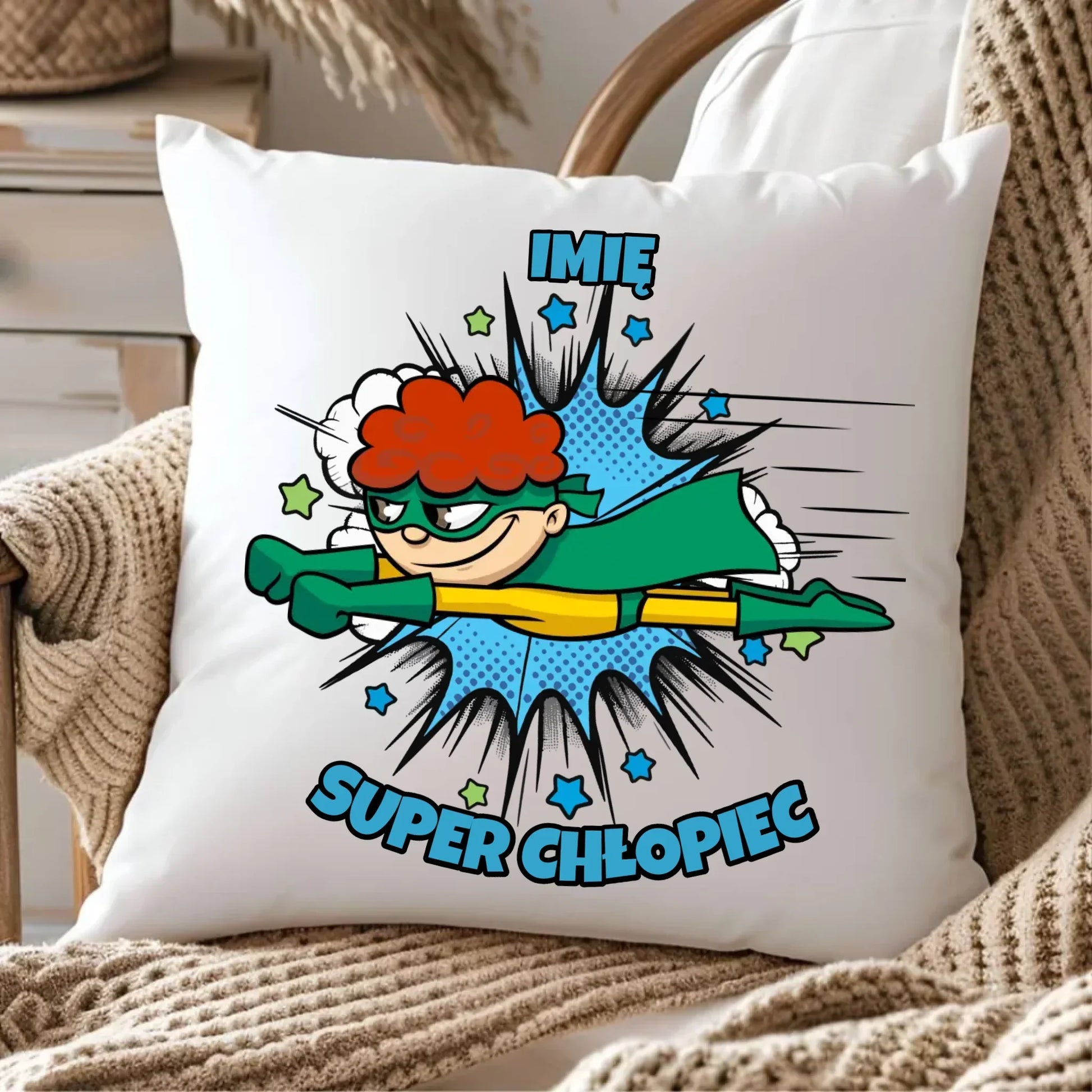 Super Chłopiec | Poduszka z imieniem dla dziecka DD18 - StoryCups.pl