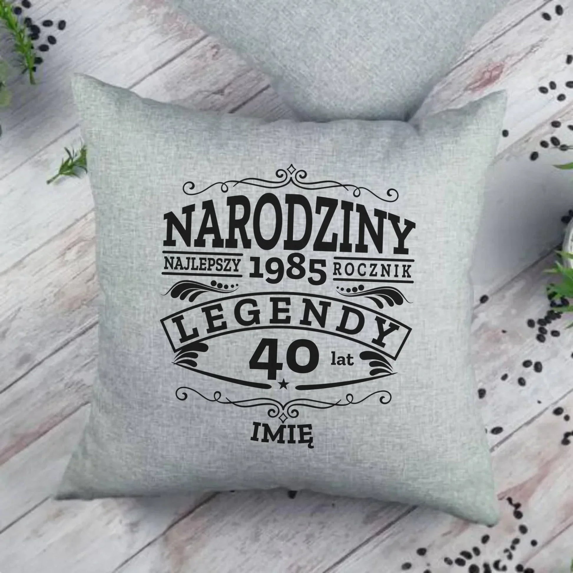 Narodziny Legendy imię | Personalizowana poduszka na urodziny U01 - StoryCups.pl