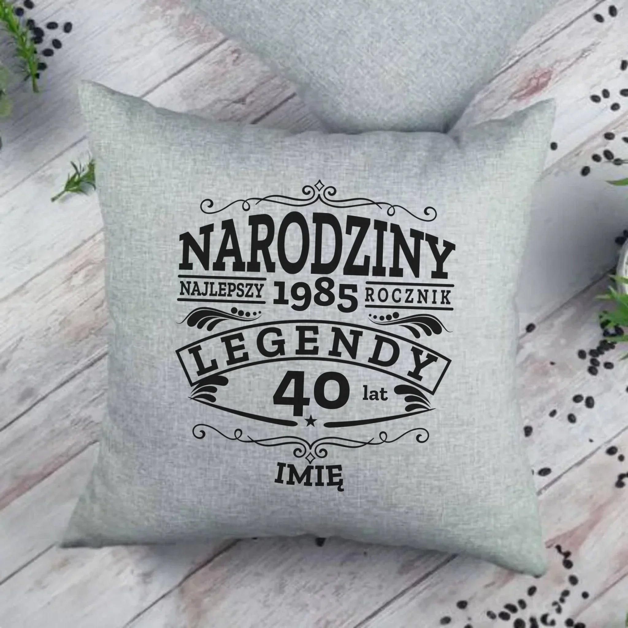 Narodziny Legendy imię | Personalizowana poduszka na urodziny U01 - StoryCups.pl