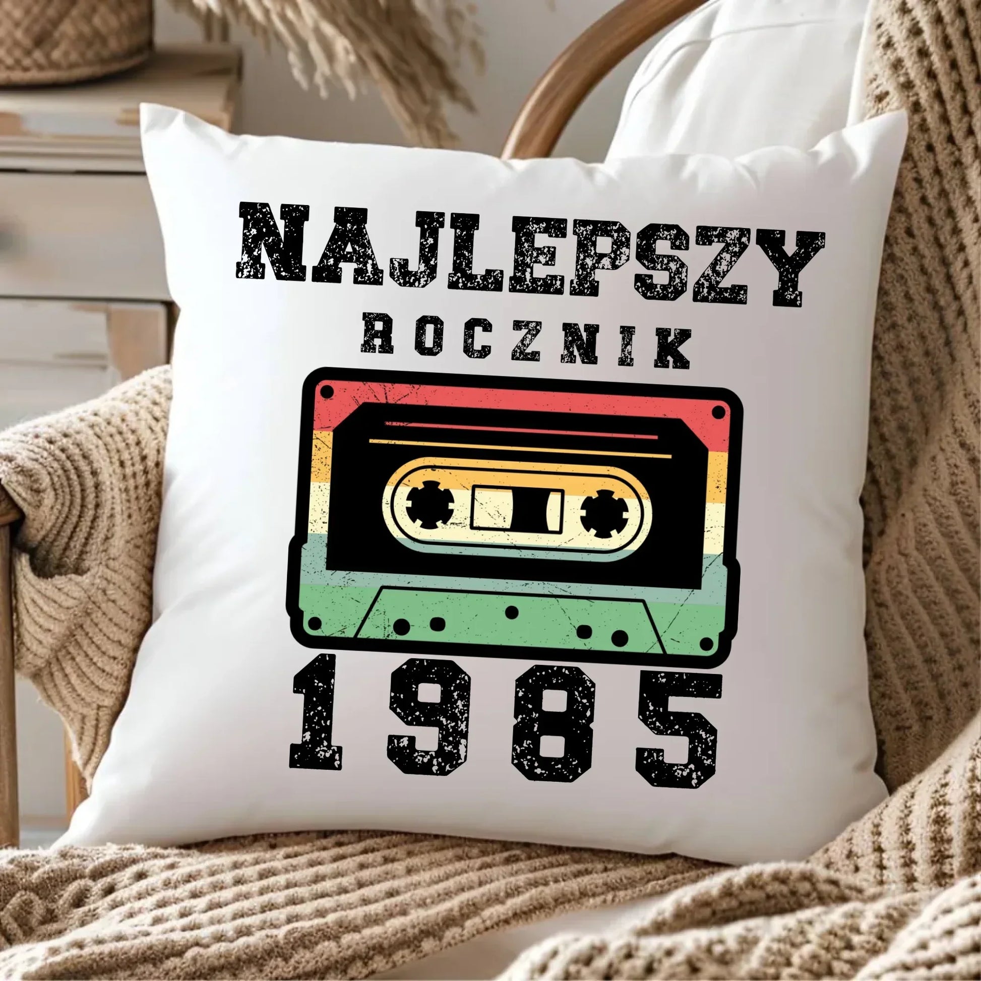 Najlepszy rocznik | Personalizowana poduszka na urodziny U02 - StoryCups.pl
