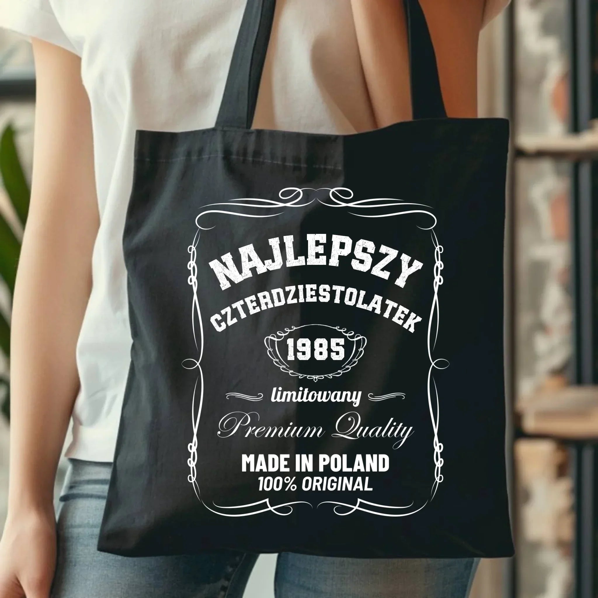 Najlepszy czterdziestolatek | Personalizowana torba na 40 urodziny U04 - StoryCups.pl
