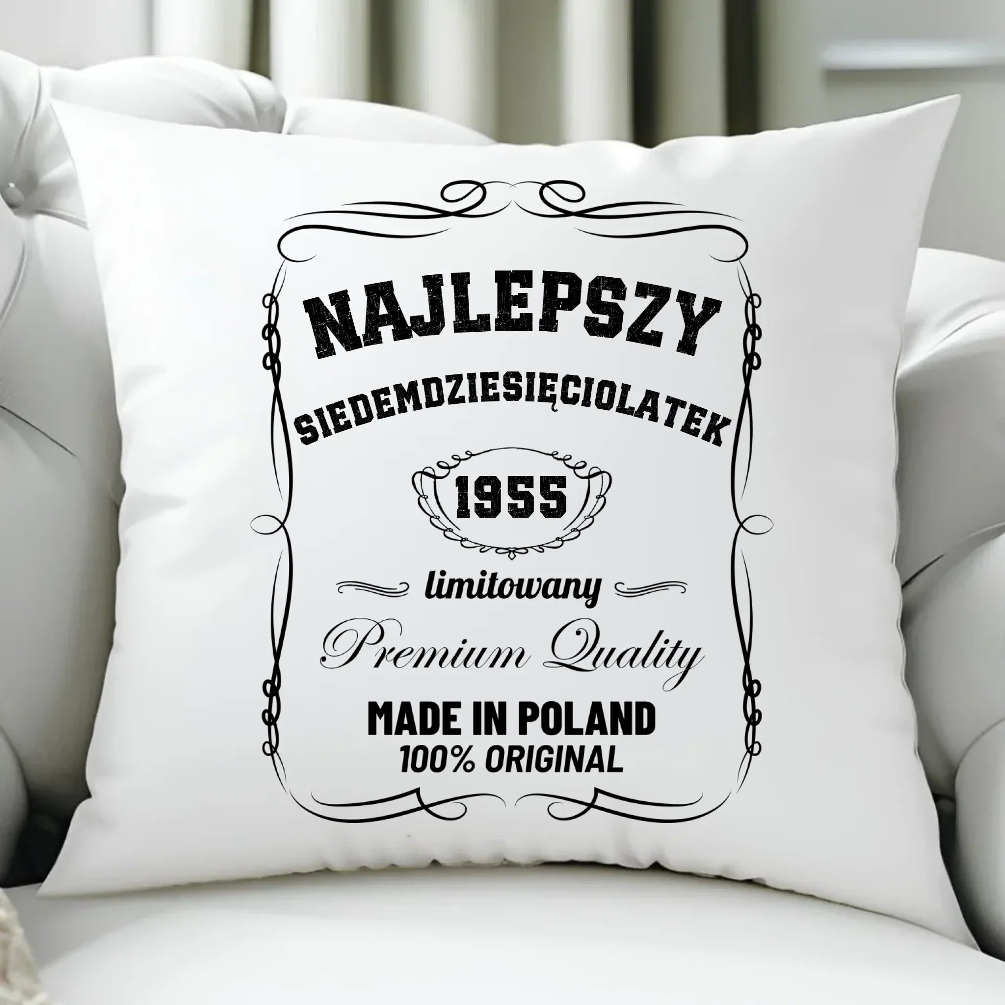 Najlepszy siedemdziesięciolatek | Poduszka prezent na 70 urodziny U04 - StoryCups.pl