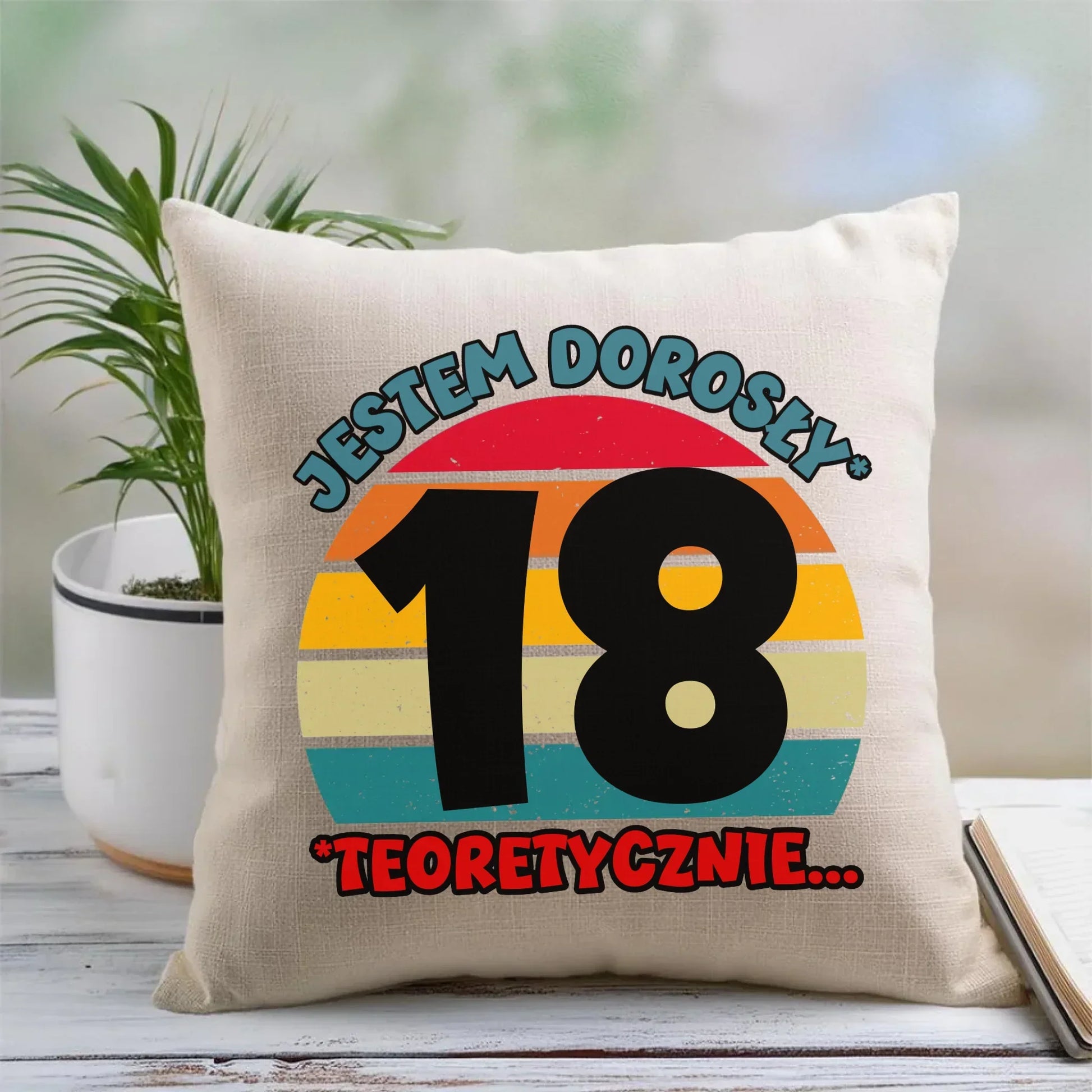 Jestem dorosły 18stka | Poduszka prezent na osiemnastkę U07 - StoryCups.pl