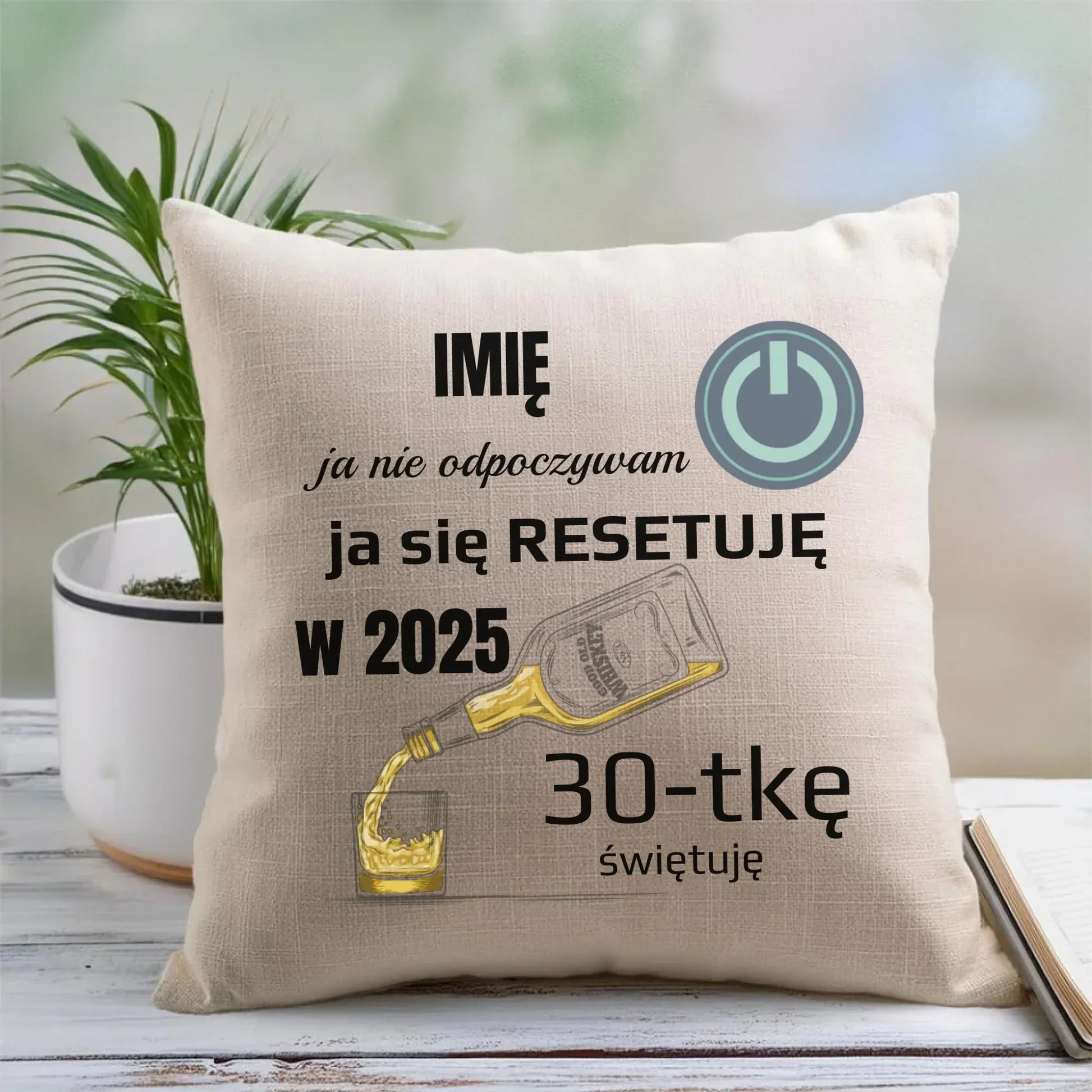 Ja się resetuję | Poduszka na urodziny U19 - StoryCups.pl