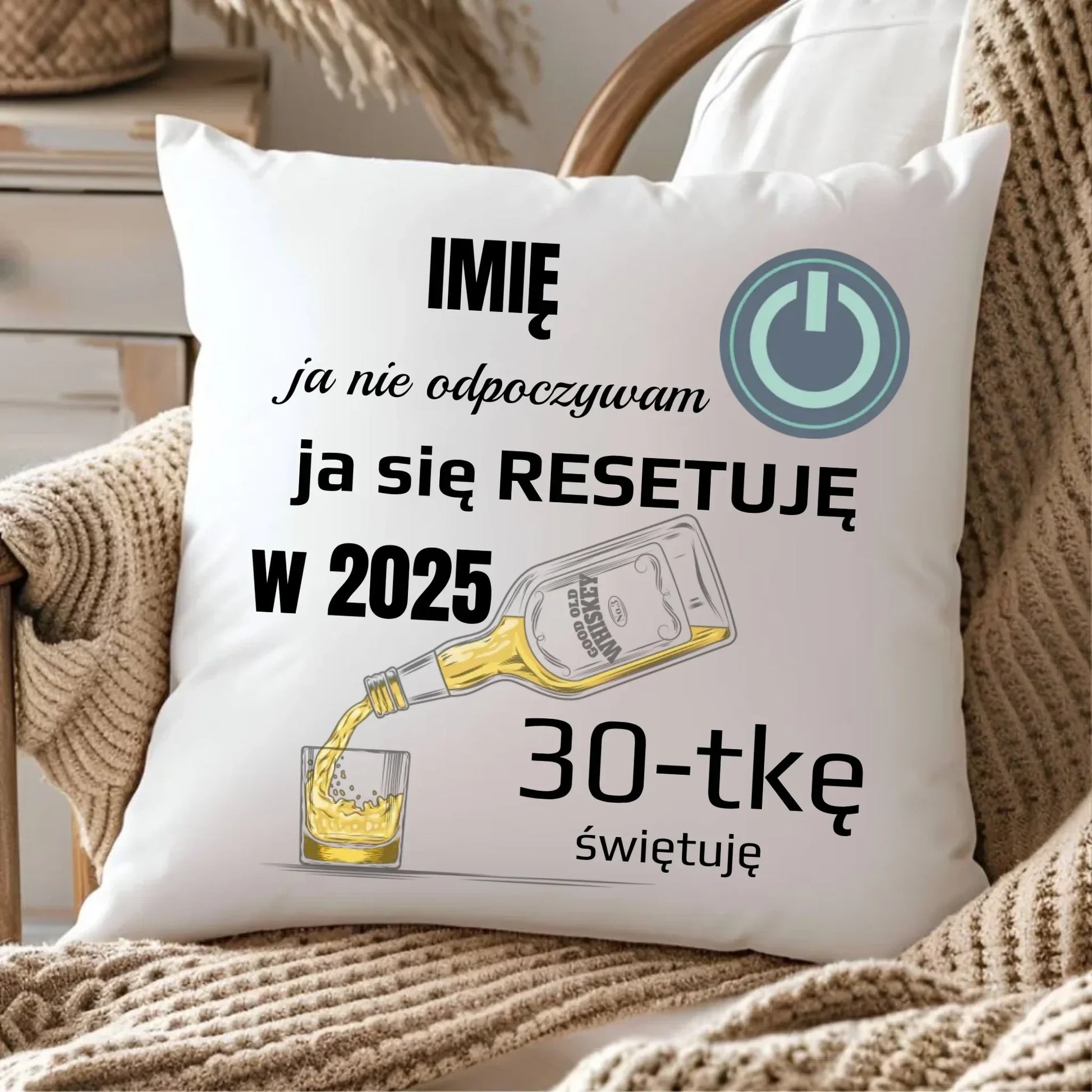 Ja się resetuję | Poduszka na urodziny U19 - StoryCups.pl