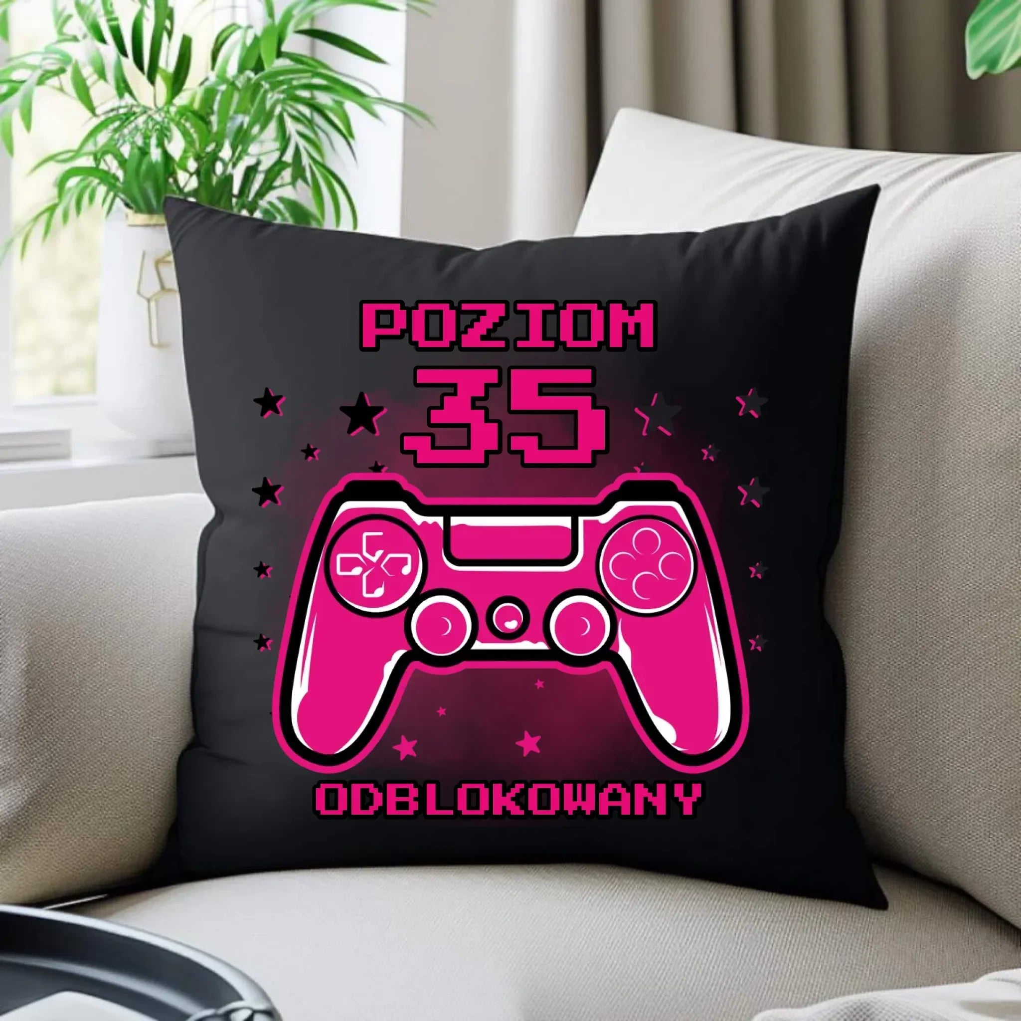 Poziom odblokowany (wiek) | Poduszka dekoracyjna na urodziny dla gracza U23 - StoryCups.pl
