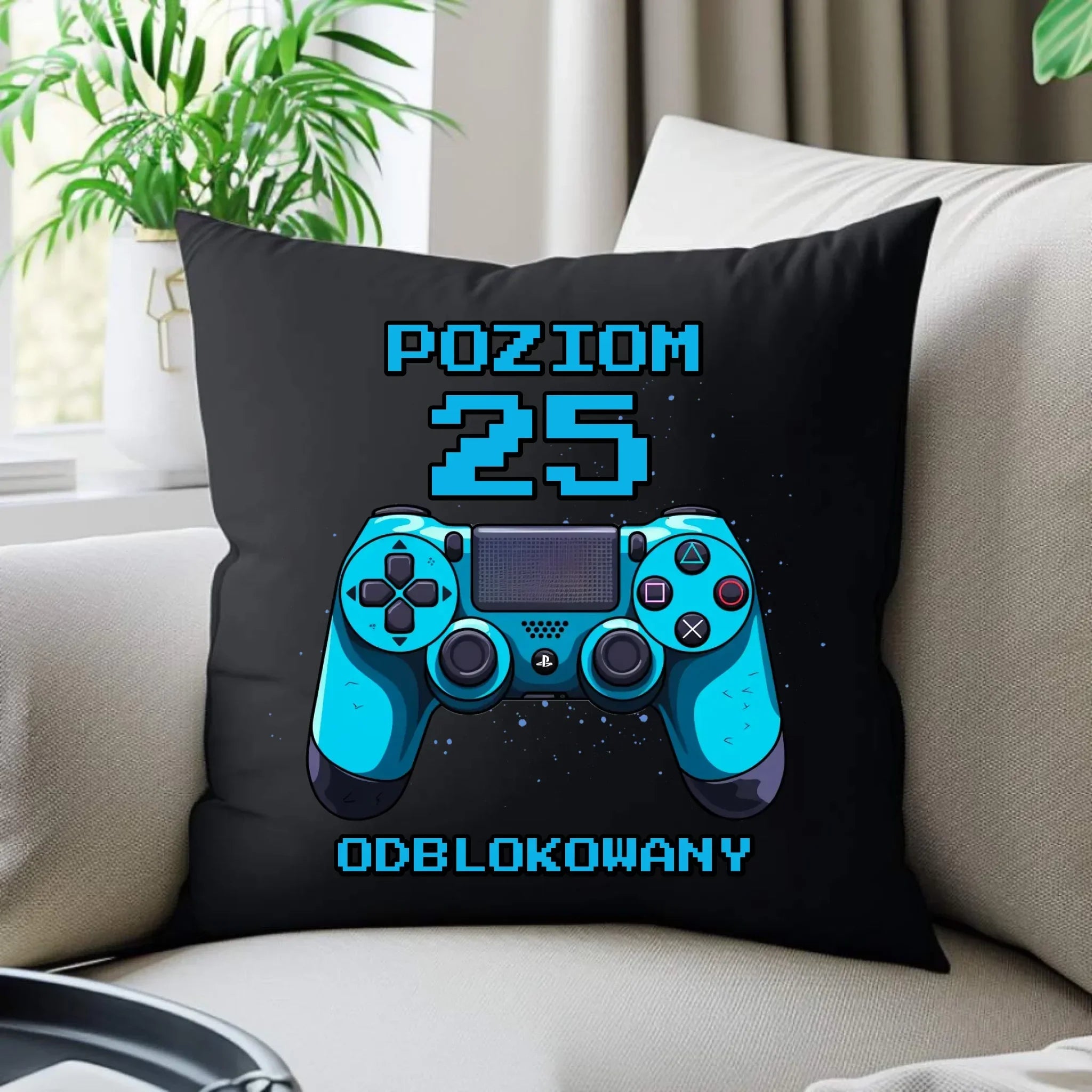 Poziom odblokowany (wiek) | Poduszka dekoracyjna na urodziny dla gracza U24 - StoryCups.pl