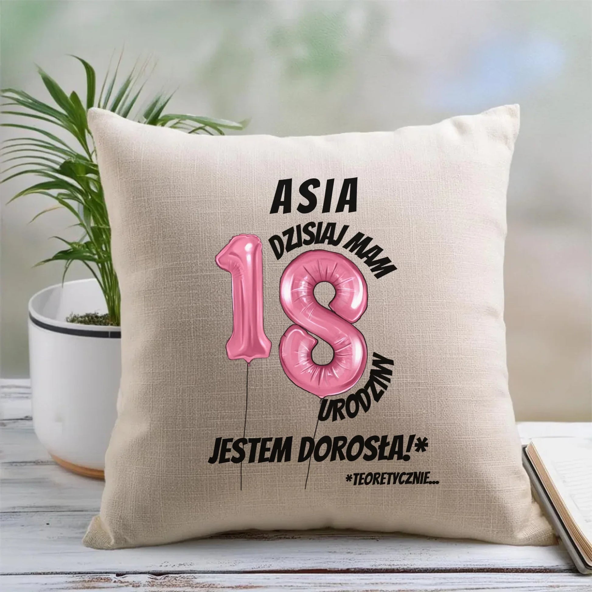 Dzisiaj mam 18. urodziny | Personalizowana poduszka prezent na osiemnastkę U25 - StoryCups.pl