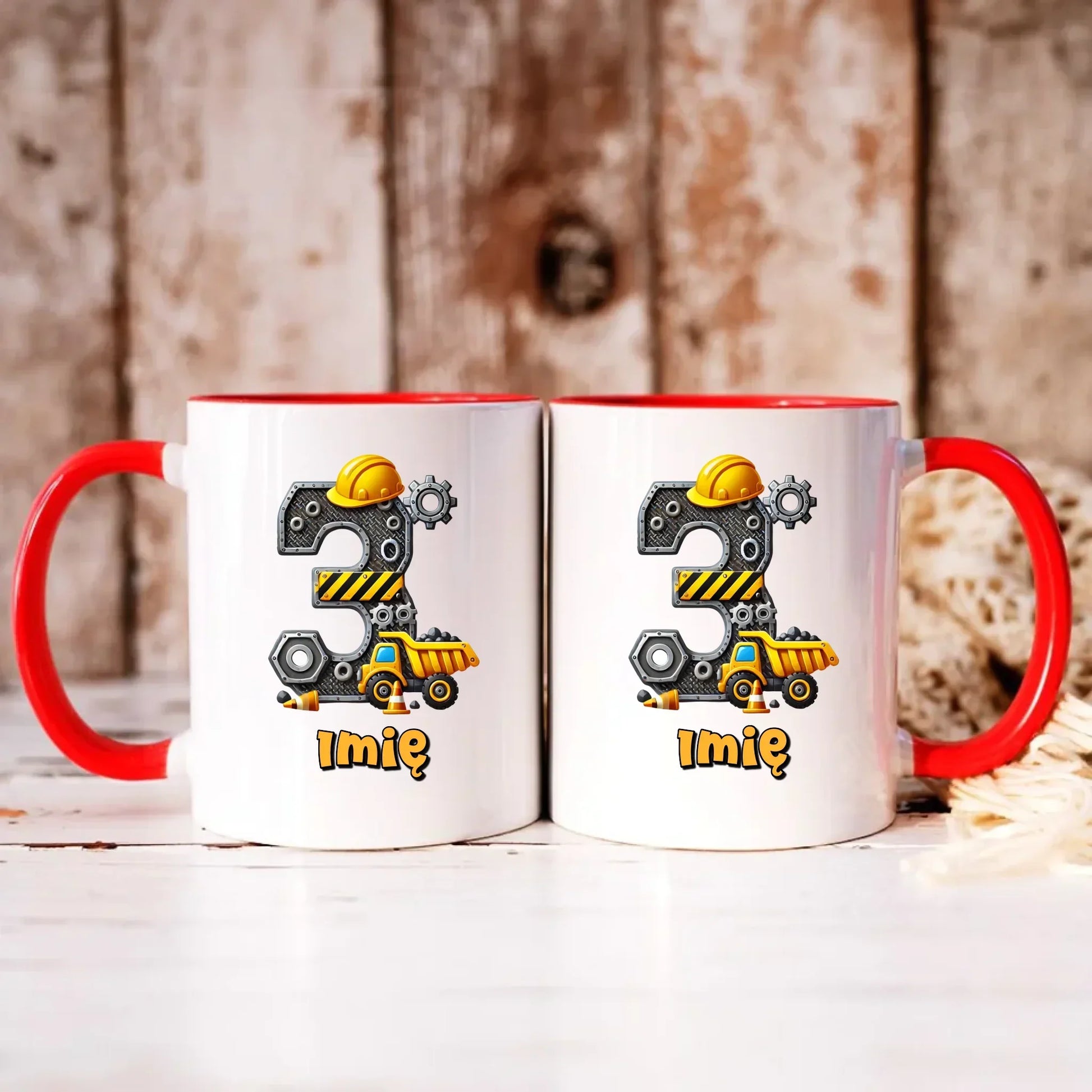 Koparka, konstrukcja | Kubek na 3. urodziny dla chłopca U37 - StoryCups.pl