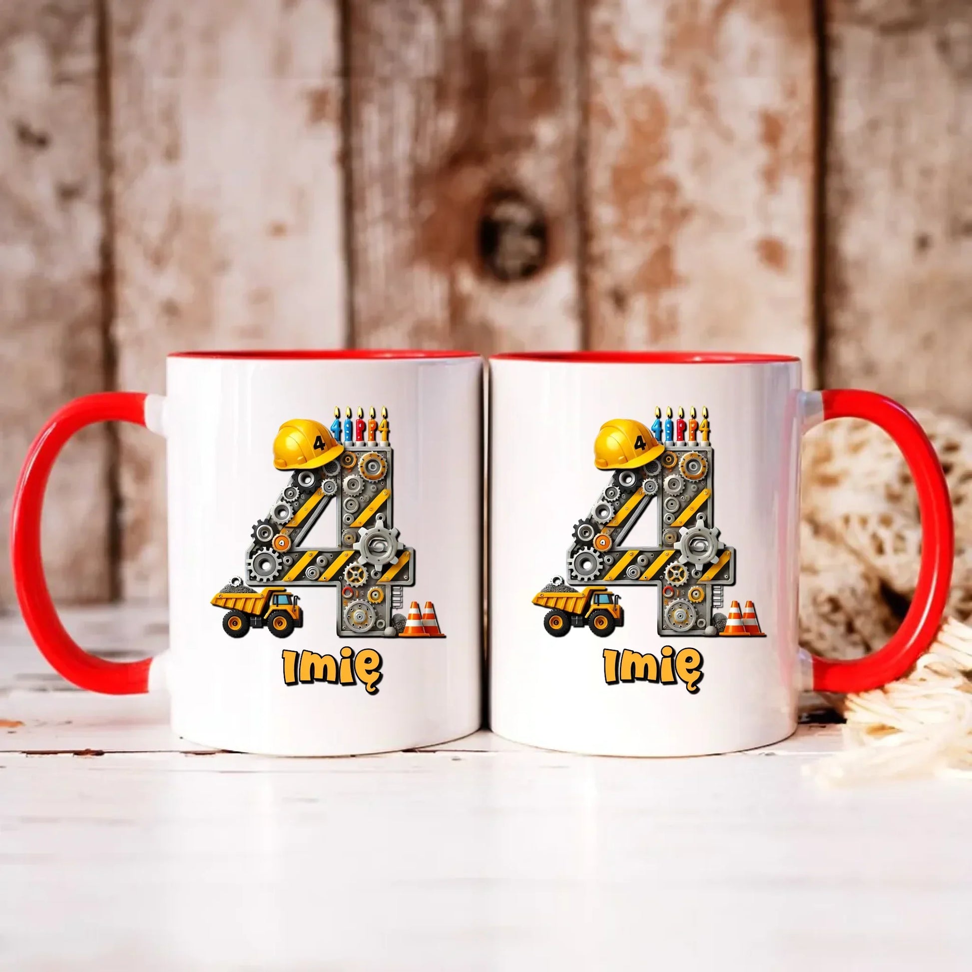 Koparka, konstrukcja | Kubek na 4. urodziny dla chłopca U38 - StoryCups.pl