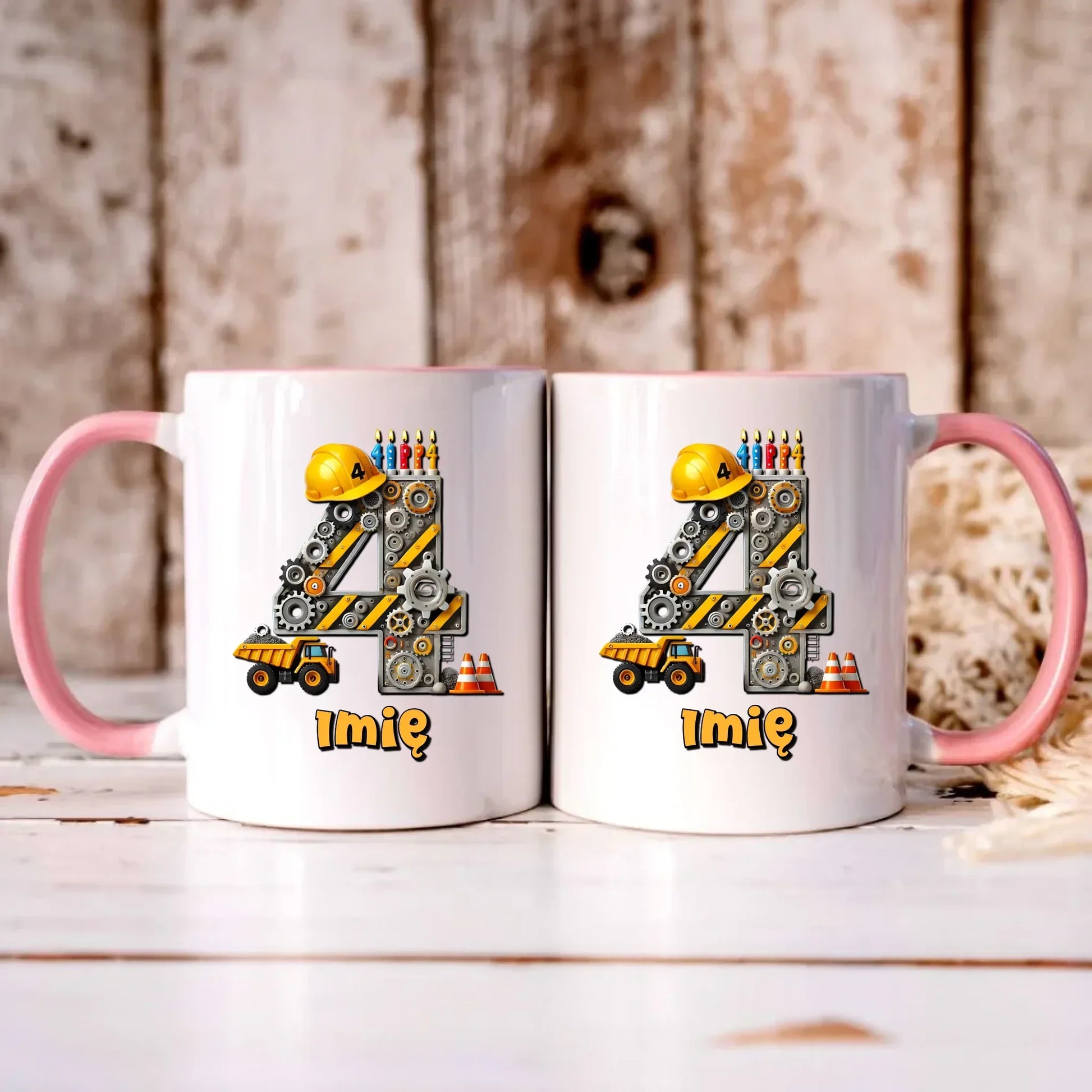 Koparka, konstrukcja | Kubek na 4. urodziny dla chłopca U38 - StoryCups.pl