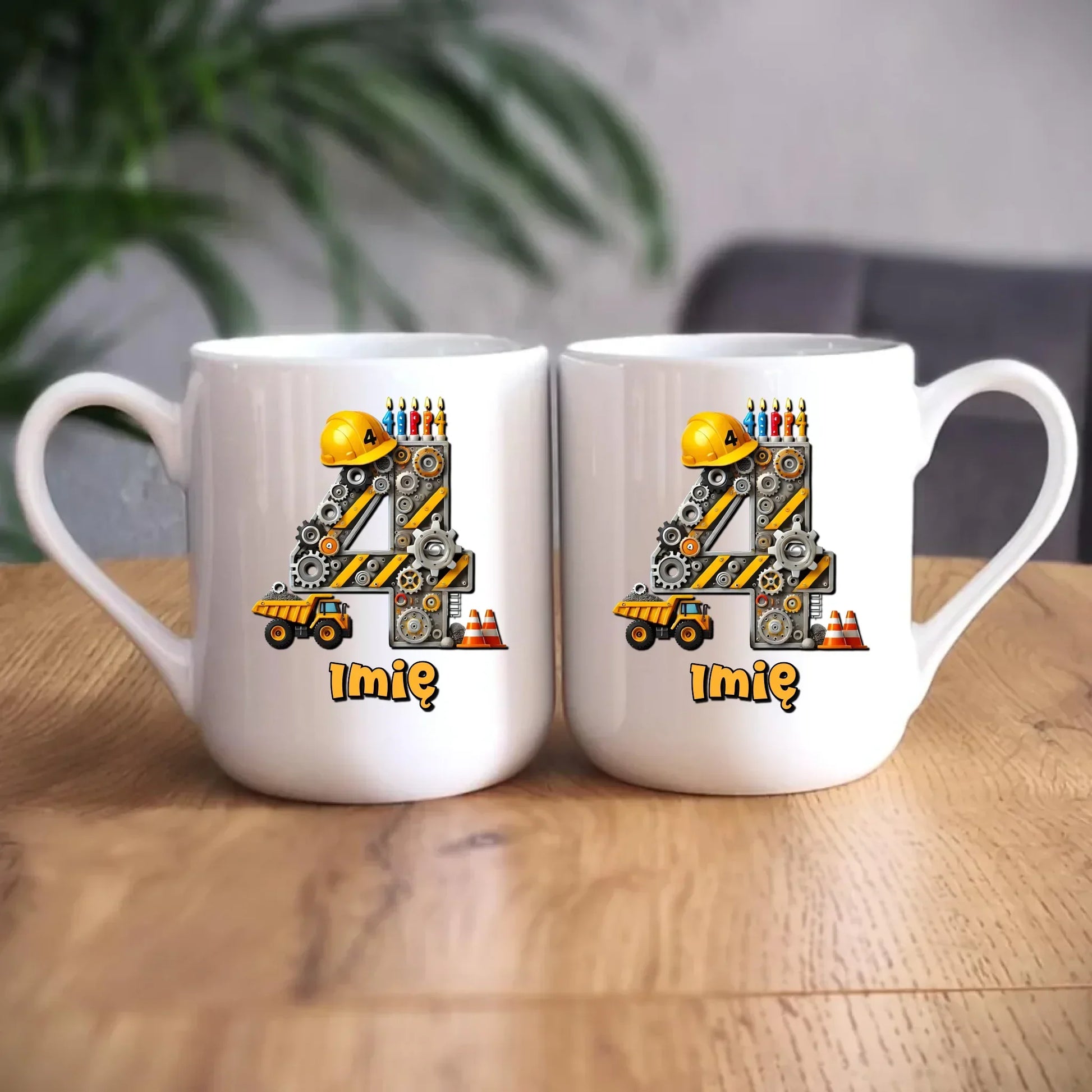 Koparka, konstrukcja | Kubek na 4. urodziny dla chłopca U38 - StoryCups.pl