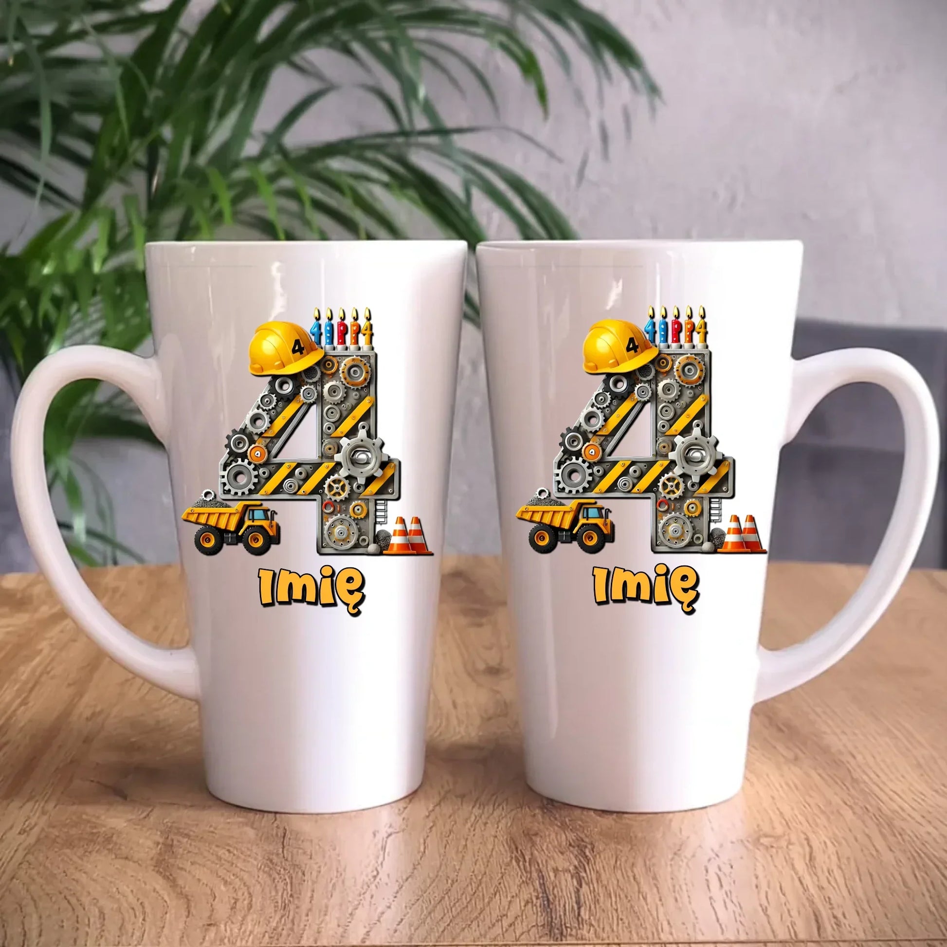 Koparka, konstrukcja | Kubek na 4. urodziny dla chłopca U38 - StoryCups.pl