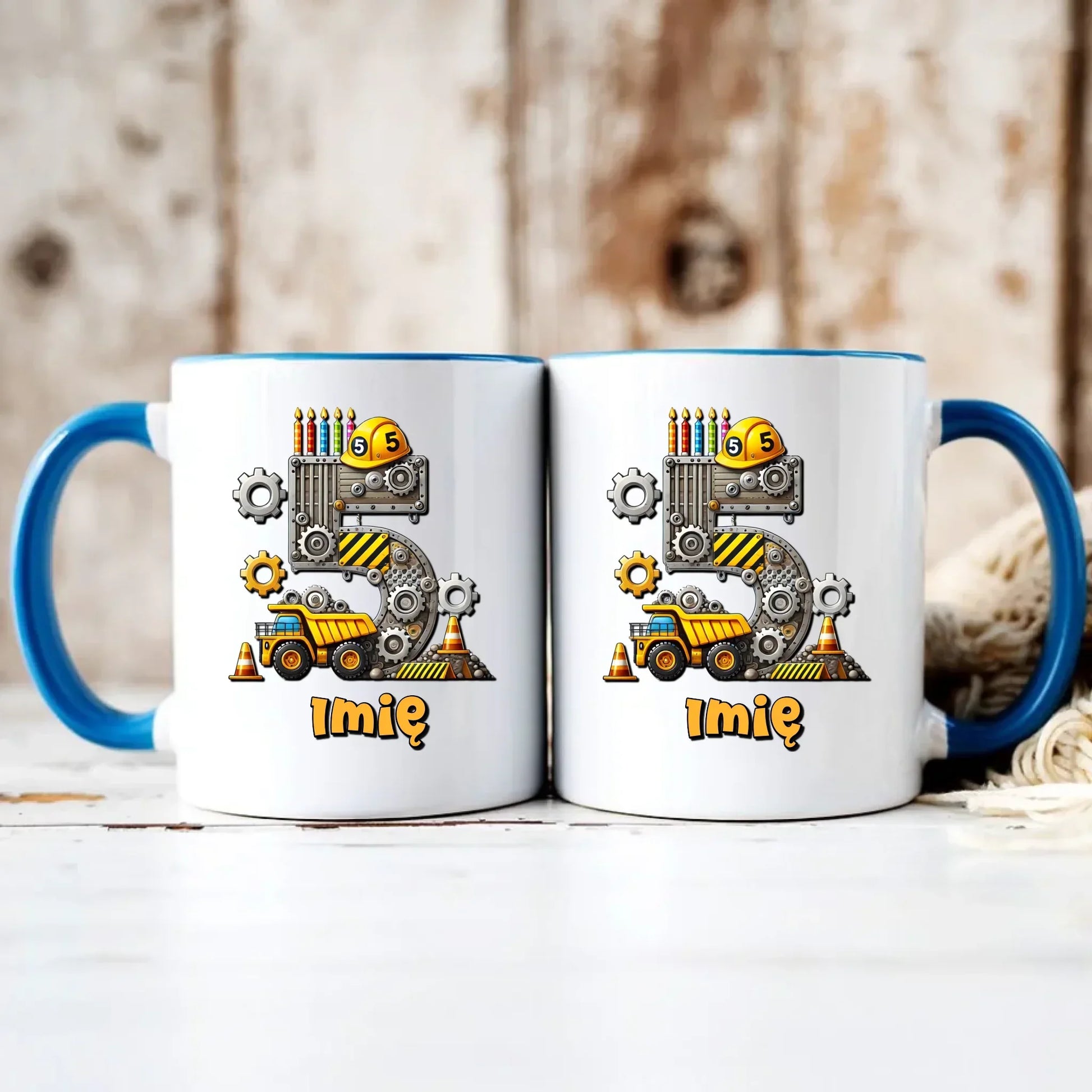 Koparka, konstrukcja | Kubek na 5. urodziny dla chłopca U39 - StoryCups.pl