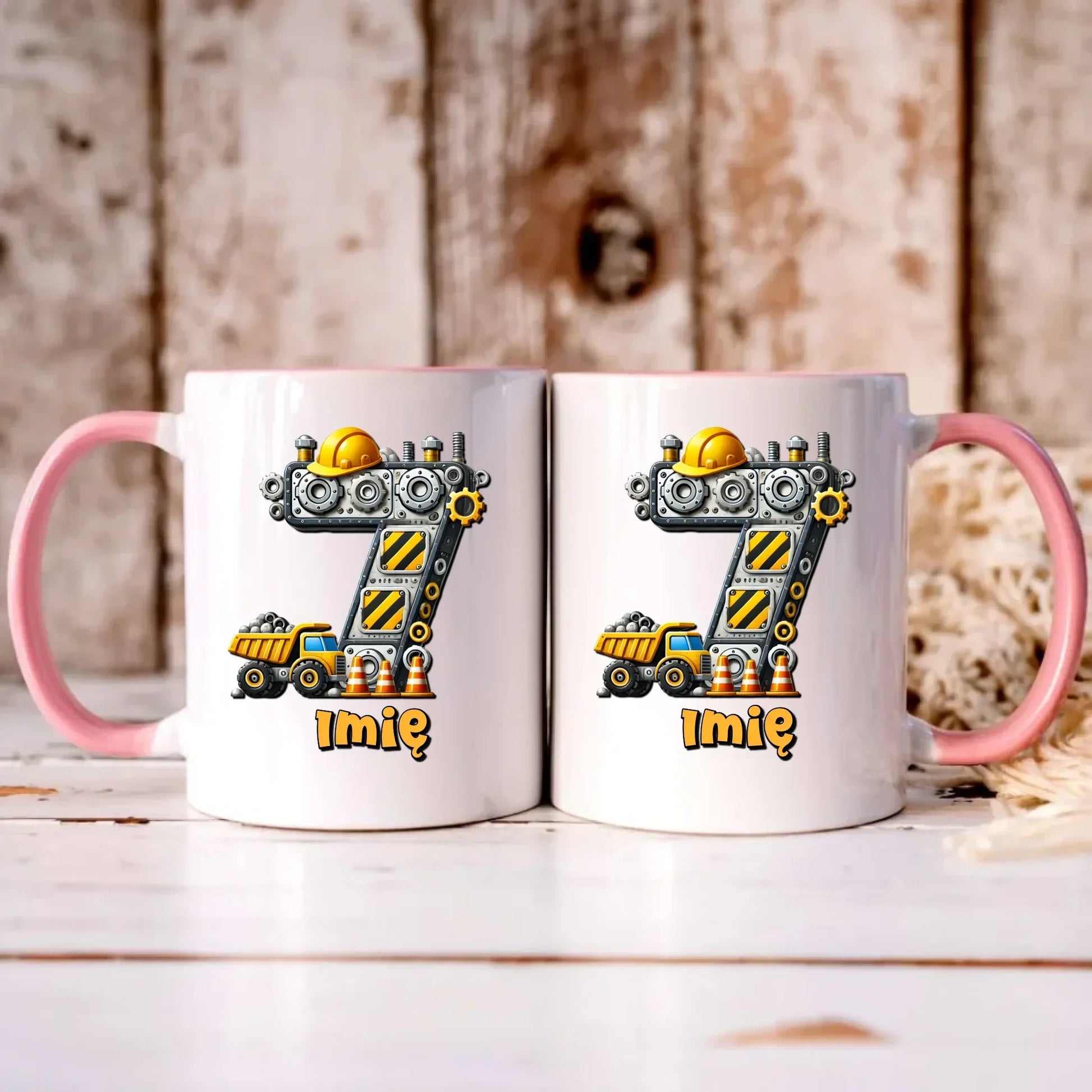 Koparka, konstrukcja | Kubek na 7. urodziny dla chłopca U41 - StoryCups.pl