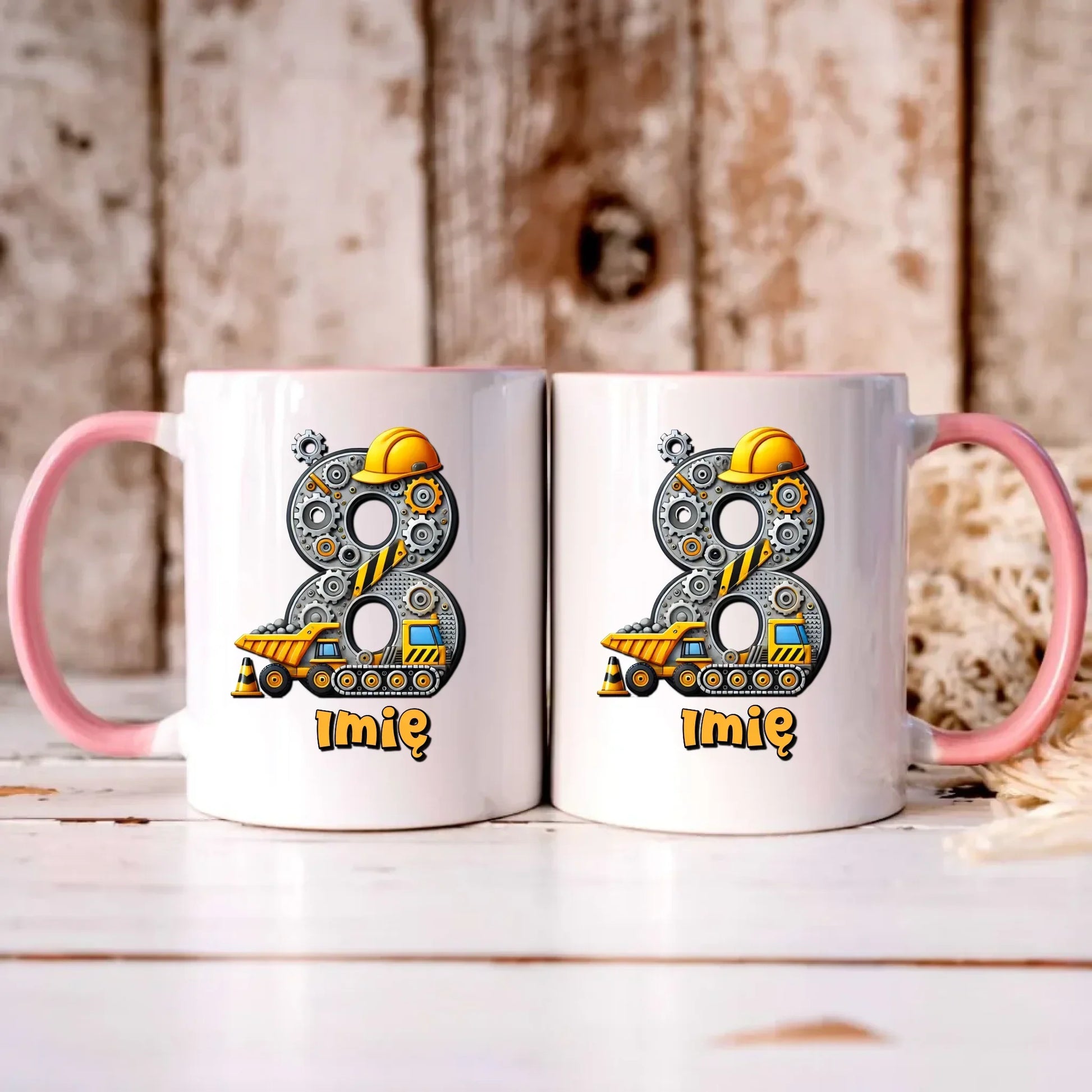 Koparka, konstrukcja | Kubek na 8. urodziny dla chłopca U42 - StoryCups.pl