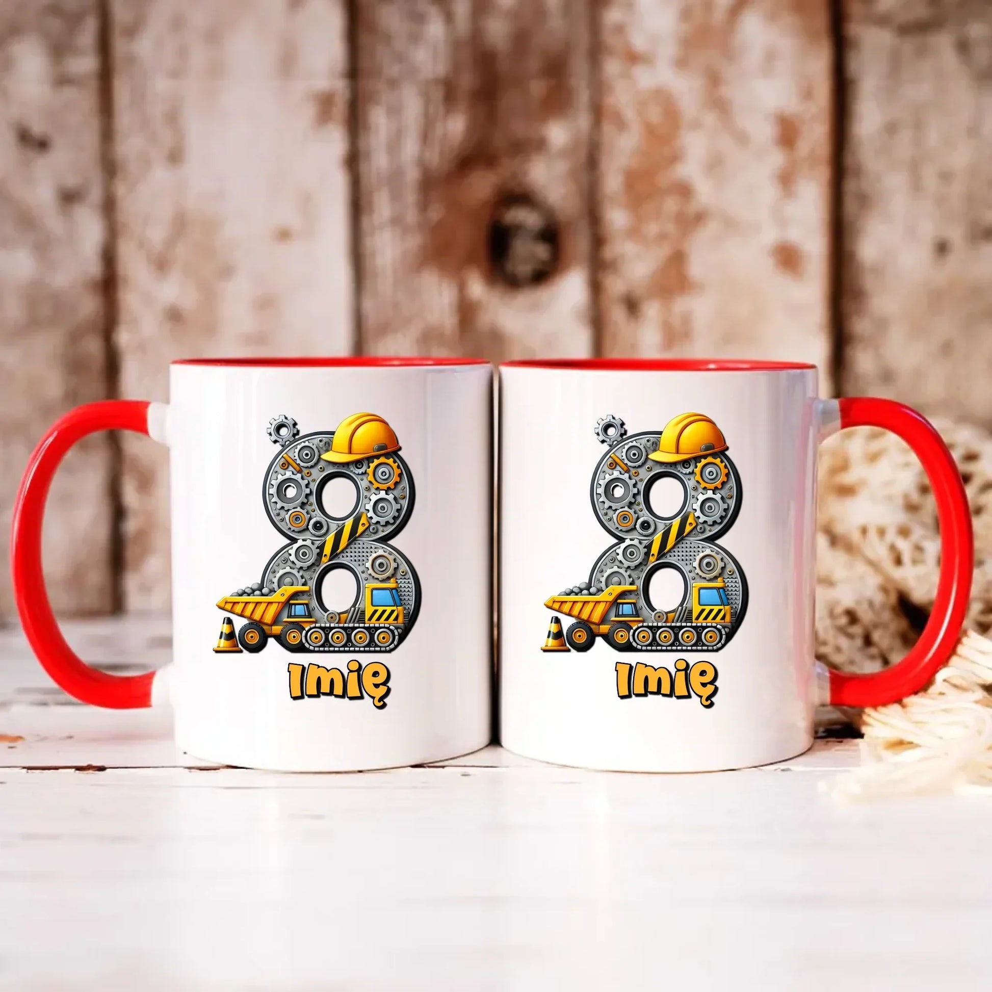 Koparka, konstrukcja | Kubek na 8. urodziny dla chłopca U42 - StoryCups.pl