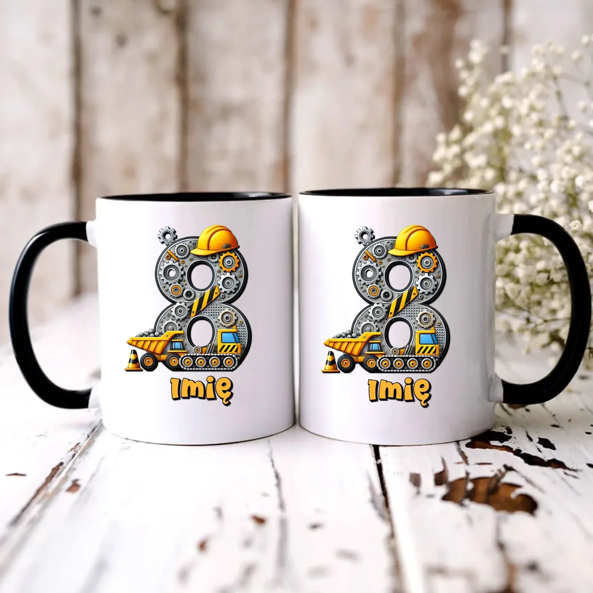 Koparka, konstrukcja | Kubek na 8. urodziny dla chłopca U42 - StoryCups.pl