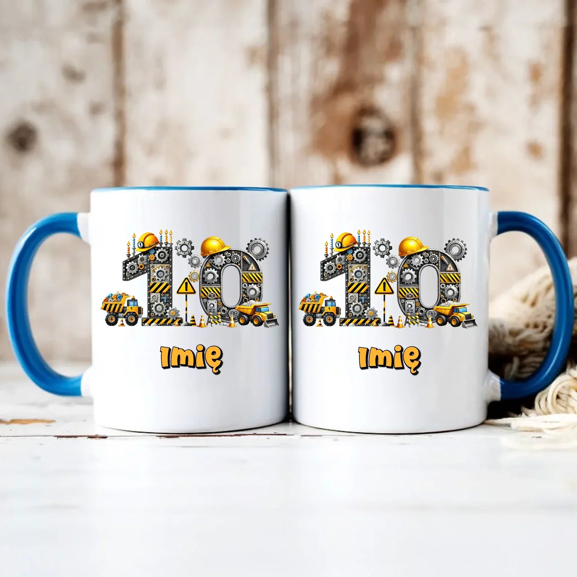 Koparka, konstrukcja | Kubek na 10. urodziny dla chłopca U44 - StoryCups.pl