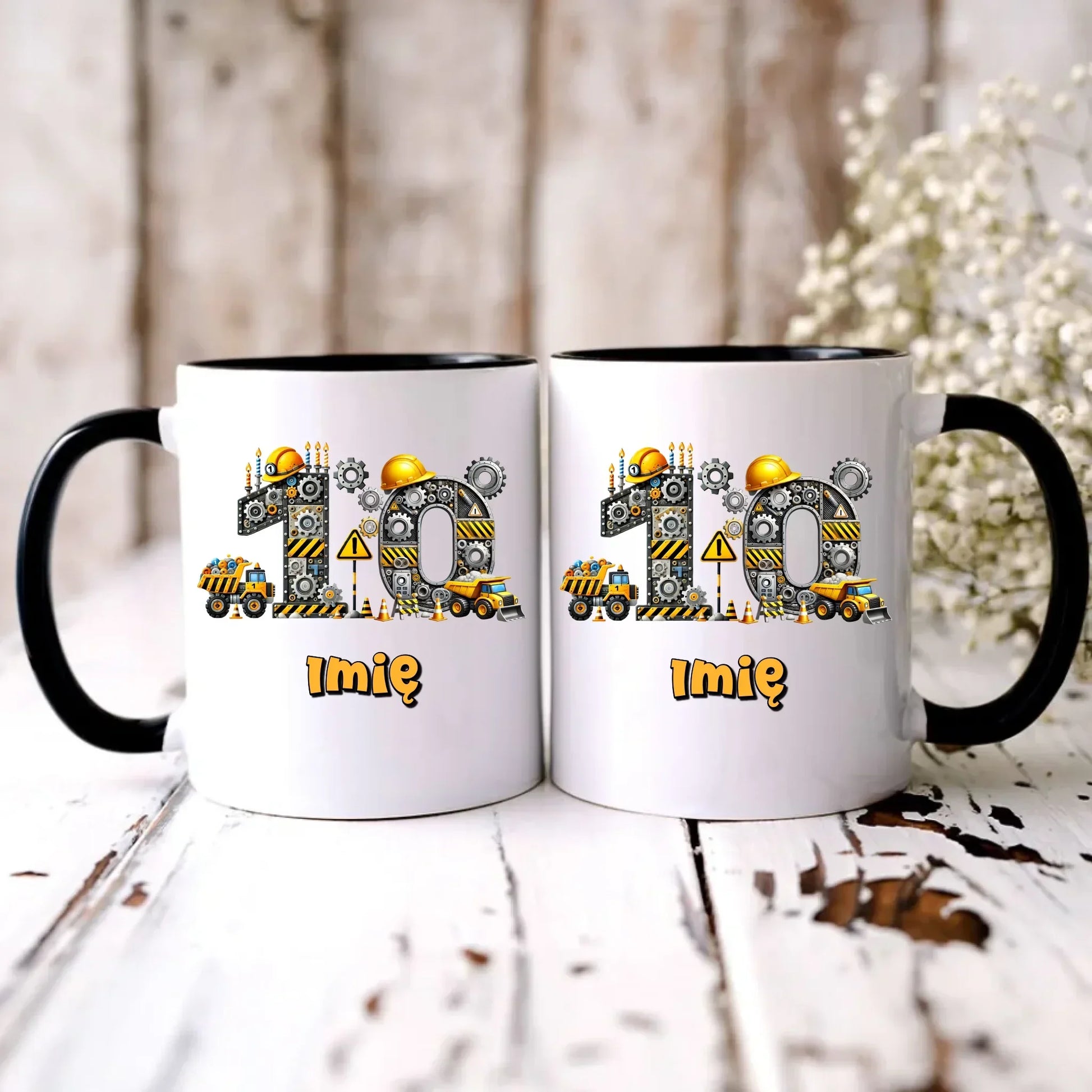 Koparka, konstrukcja | Kubek na 10. urodziny dla chłopca U44 - StoryCups.pl