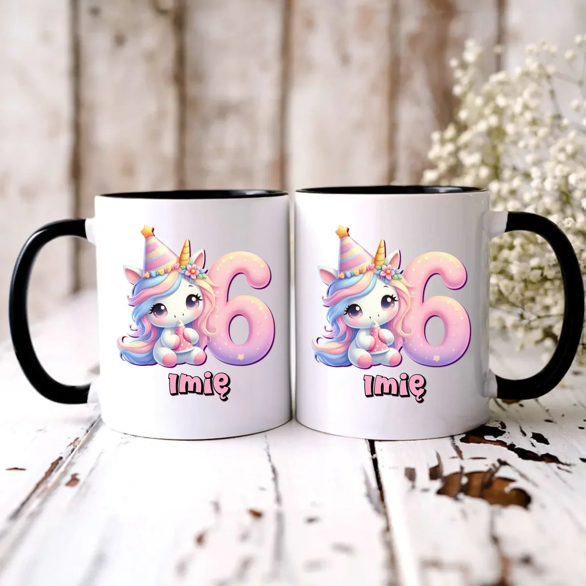 Jednorożec | Kubek na 6. urodziny dla dziewczynki U50 - StoryCups.pl