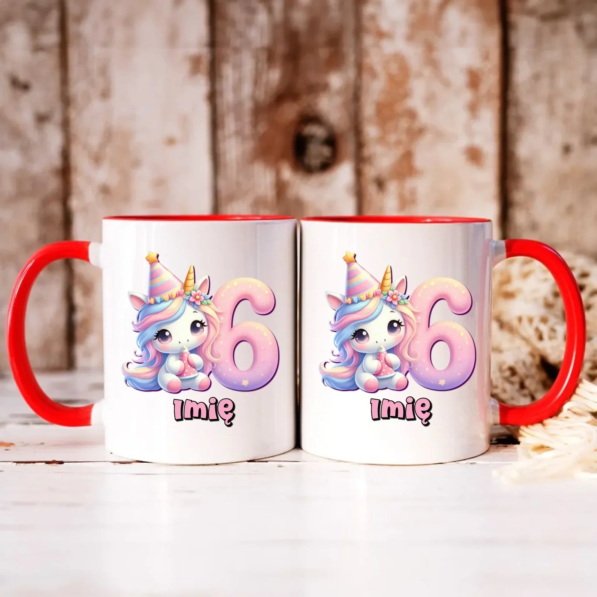 Jednorożec | Kubek na 6. urodziny dla dziewczynki U50 - StoryCups.pl