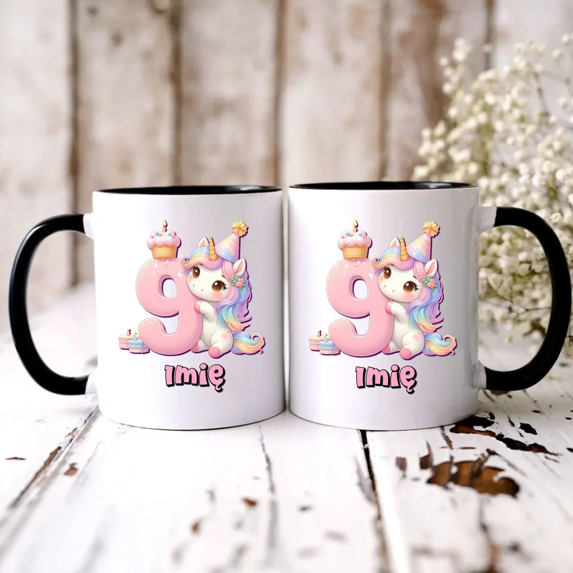 Jednorożec | Kubek na 9. urodziny dla dziewczynki U53 - StoryCups.pl