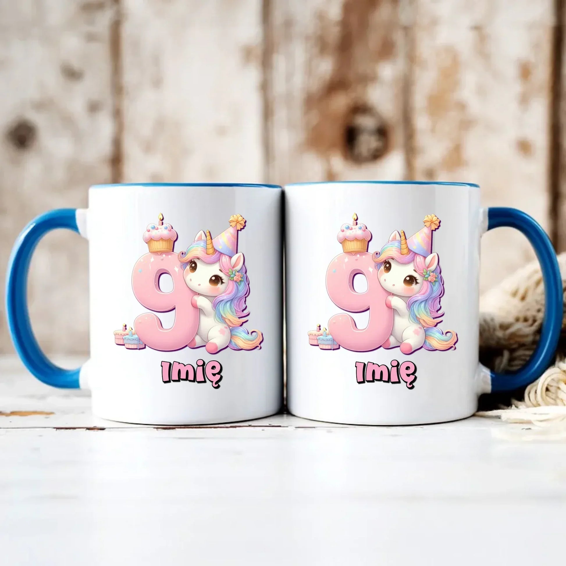 Jednorożec | Kubek na 9. urodziny dla dziewczynki U53 - StoryCups.pl