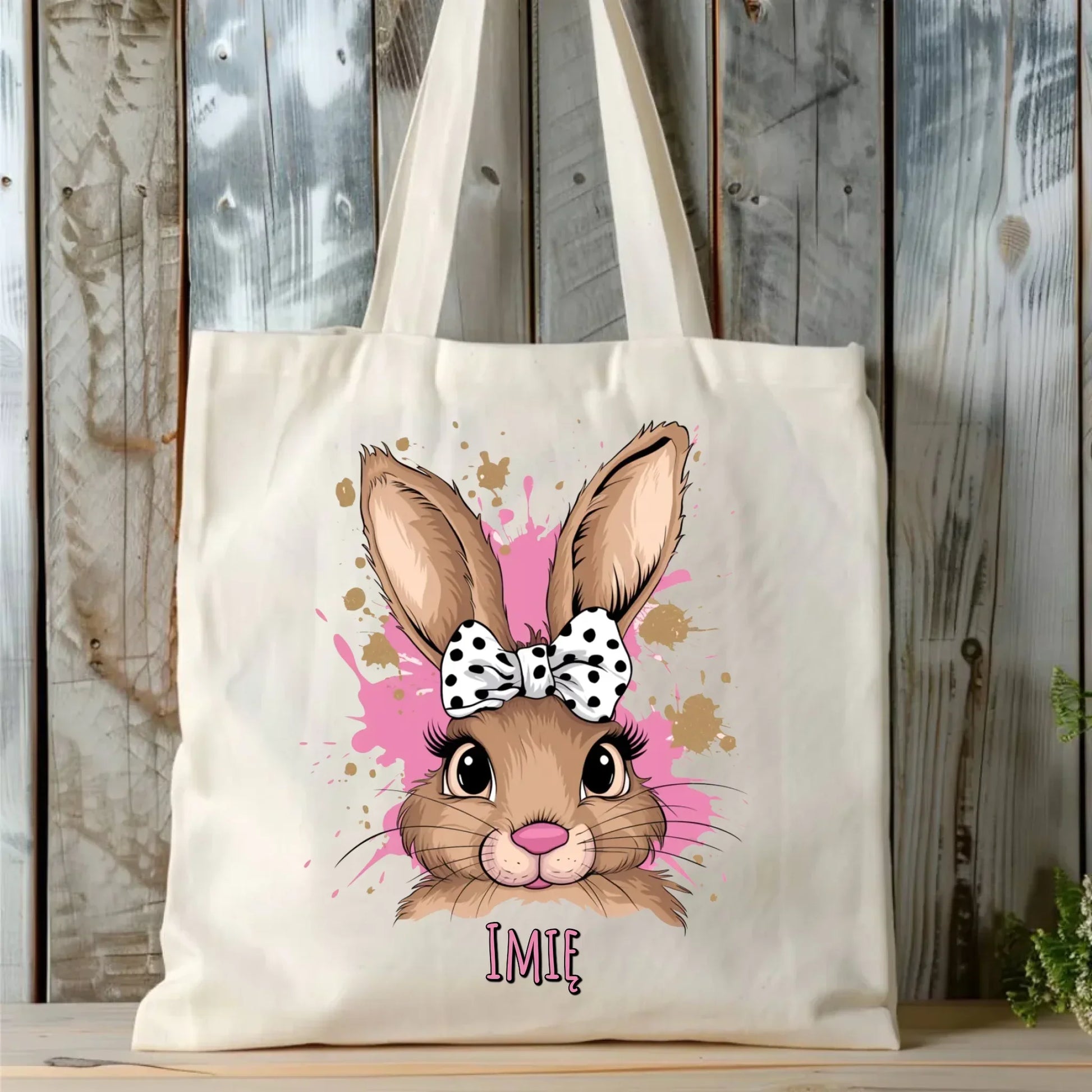 Słodki zajączek imię | Torba na Wielkanoc WN08 - StoryCups.pl
