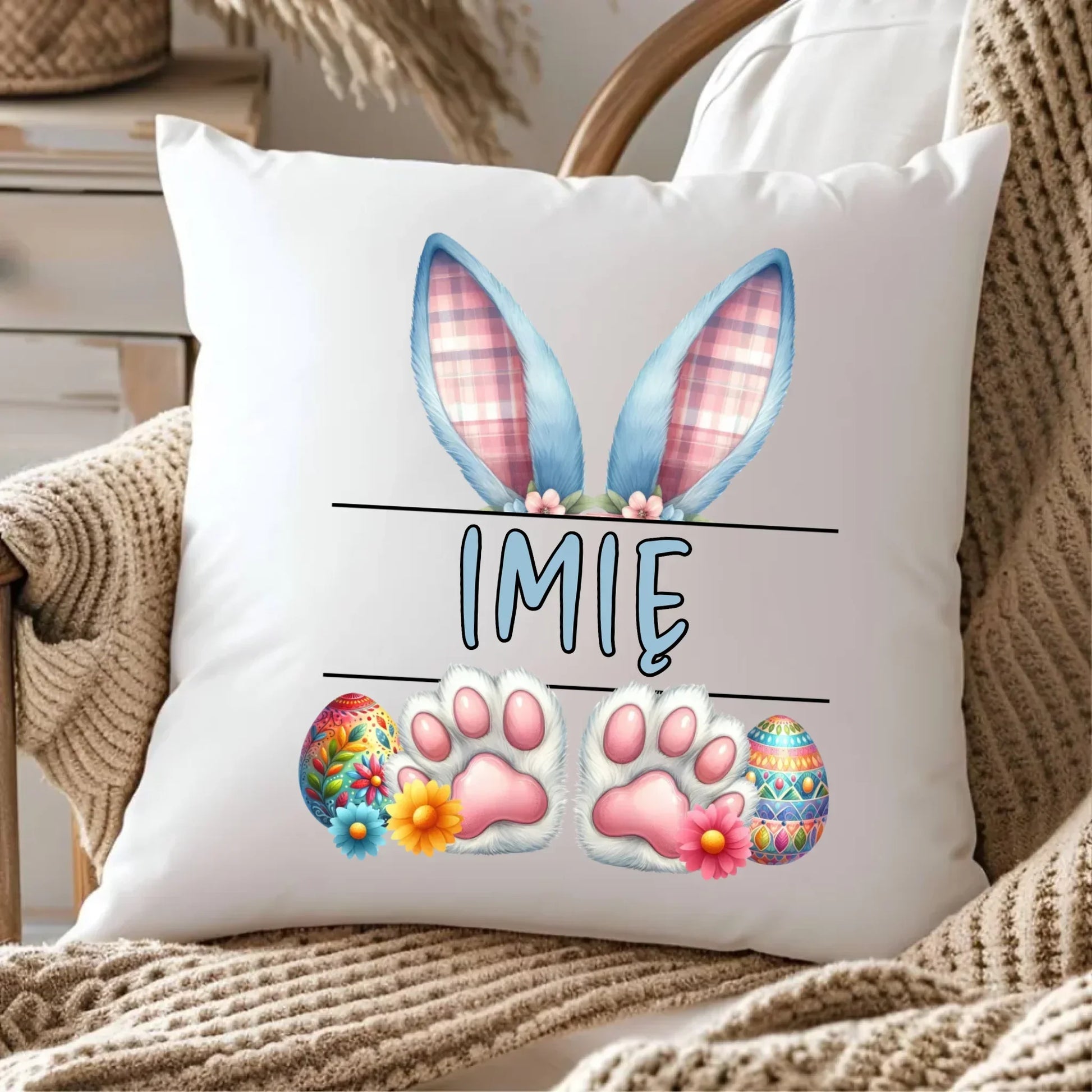 Zajączek z imieniem | Poduszka na Wielkanoc WN11 - StoryCups.pl