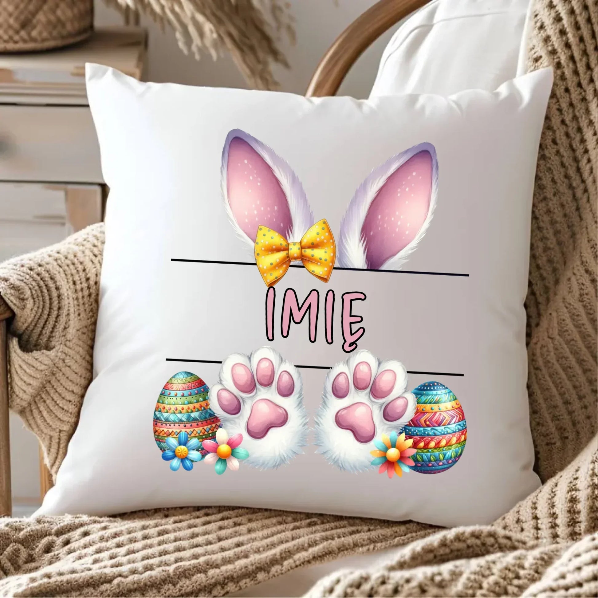 Zajączek z imieniem | Poduszka na Wielkanoc WN13 - StoryCups.pl