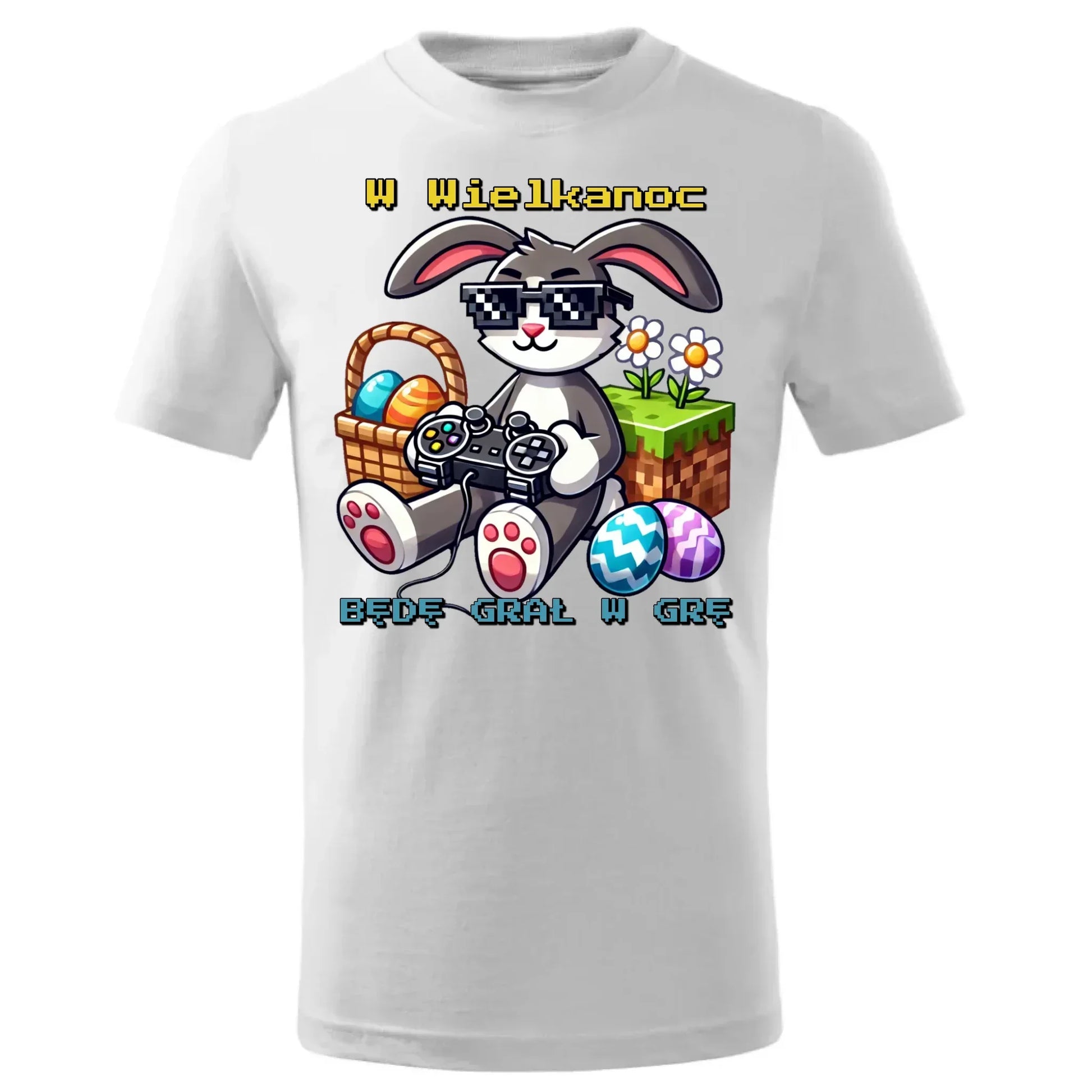 Zajączek Minecraft | Koszulka dla dziecka na Wielkanoc WN22 - StoryCups.pl