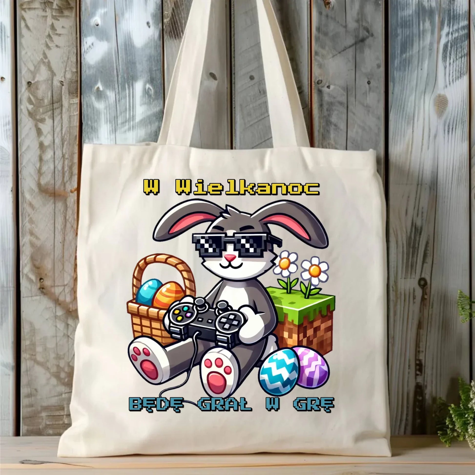 Zajączek Minecraft | Torba Wielkanocna WN22 - StoryCups.pl