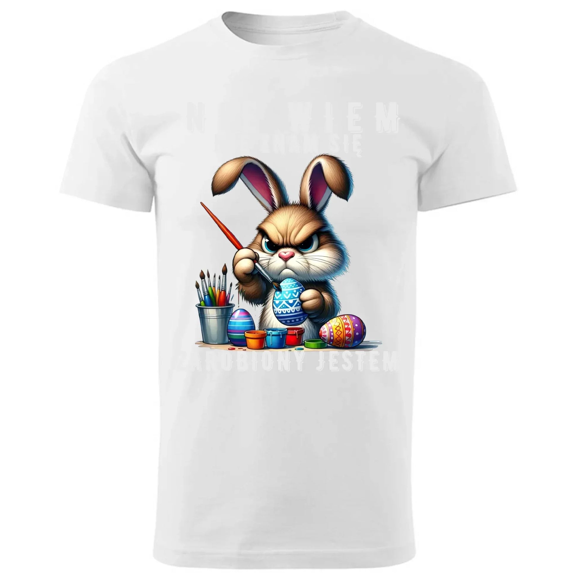 Nie wiem nie znam się zarobiony jestem | Koszulka męska na Wielkanoc WN25 - StoryCups.pl