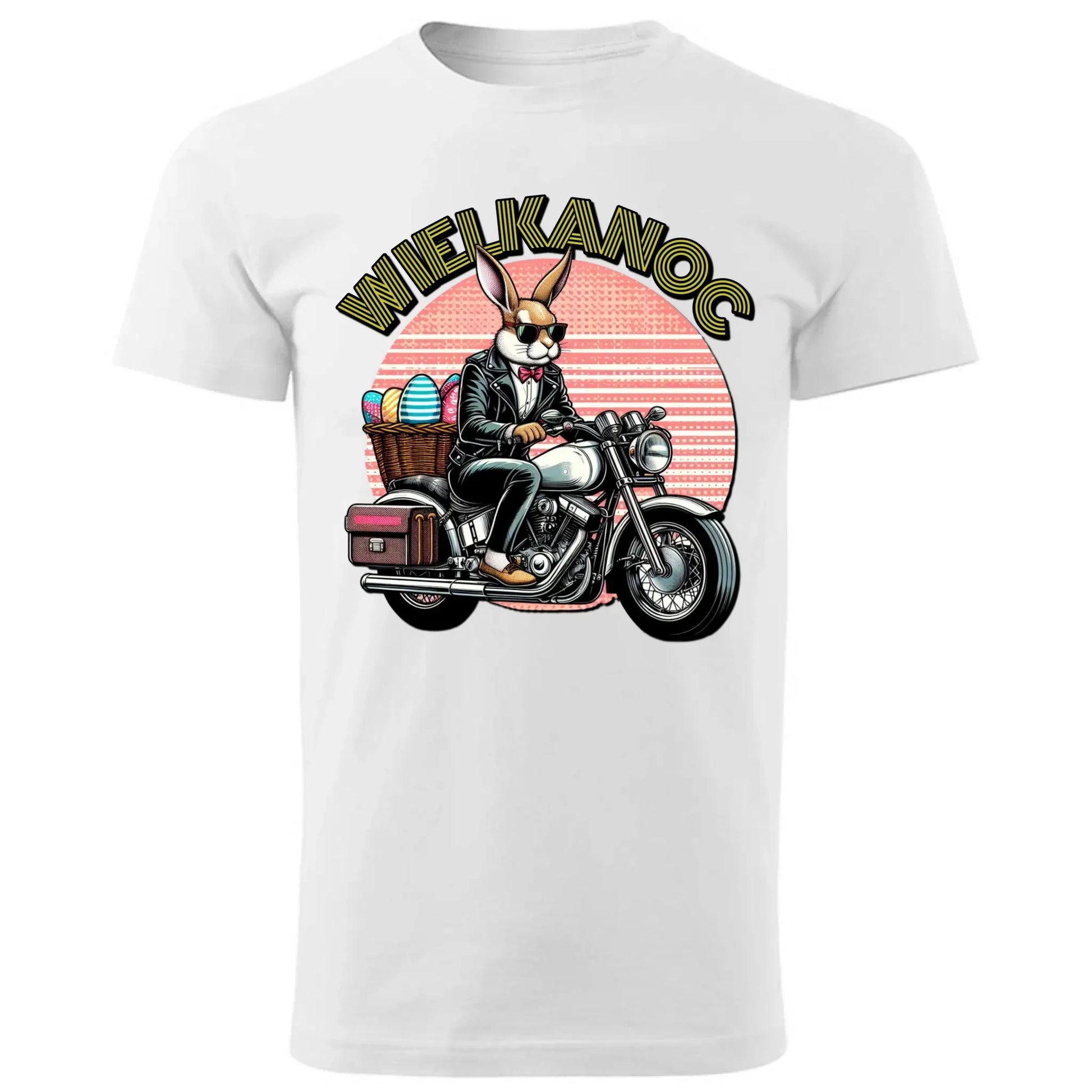 Zając na motorze | Koszulka męska na Wielkanoc WN29 - StoryCups.pl