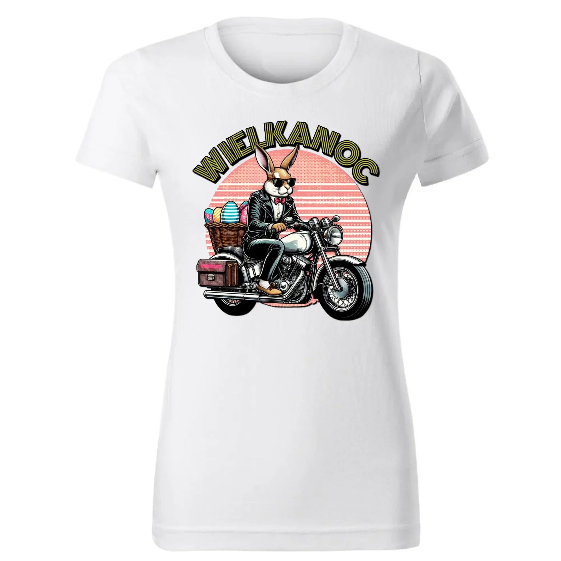 Zając na motorze | Koszulka damska na Wielkanoc WN29 - StoryCups.pl