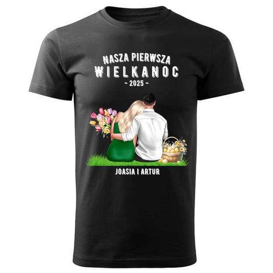 Czarna koszulka męska na Wielkanoc WIELKANOCNA
