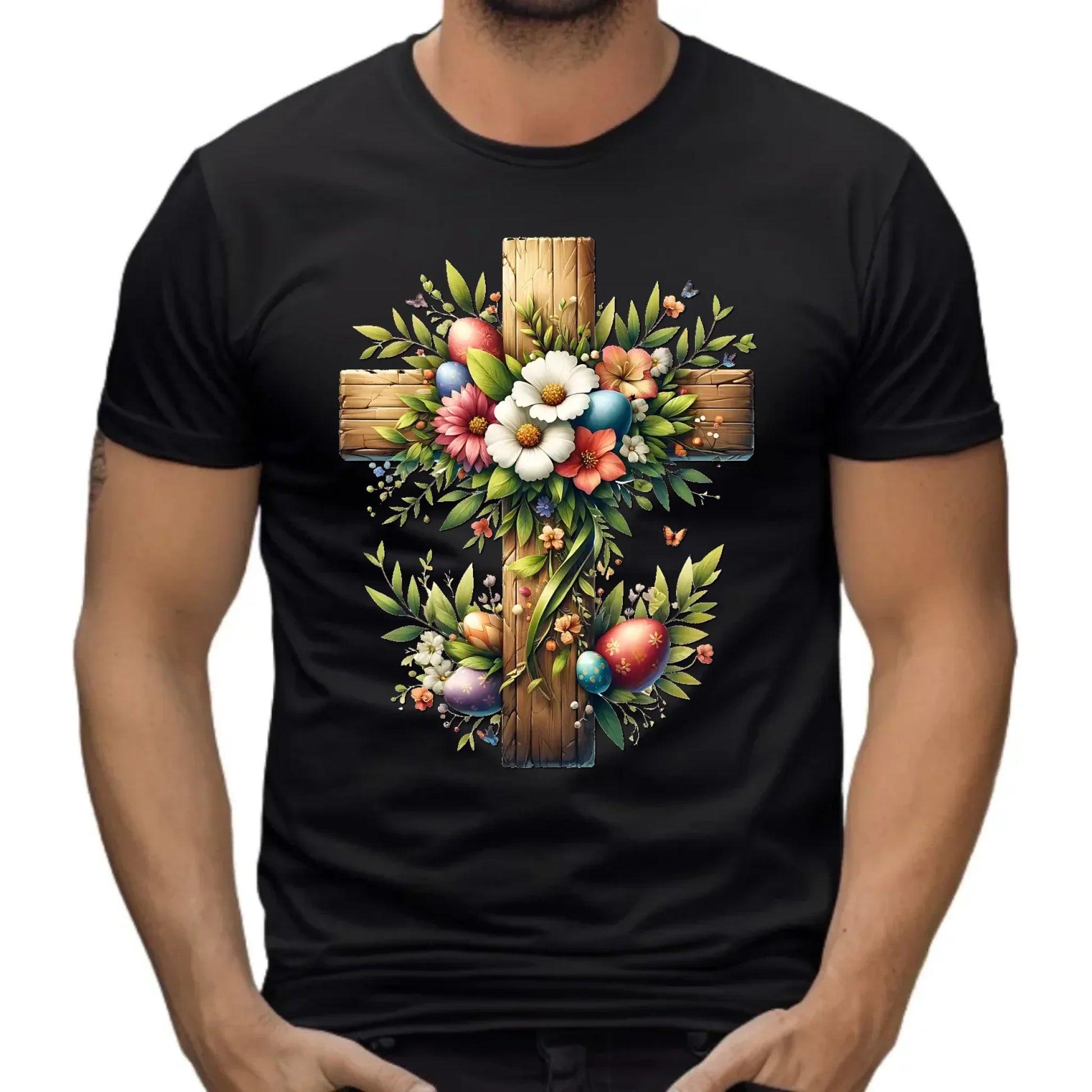 Krzyż | Koszulka męska na Wielkanoc WN02 - StoryCups.pl