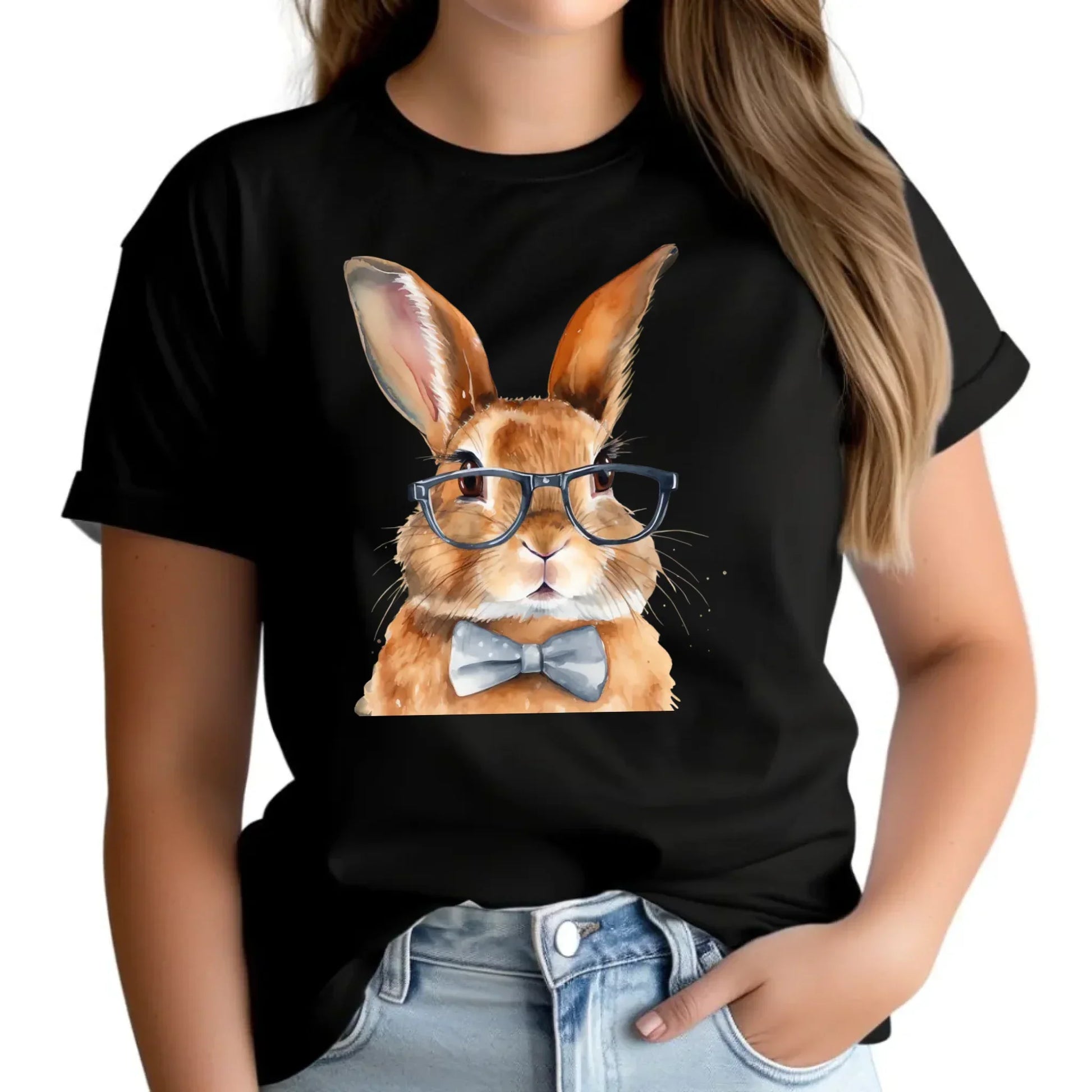 Zając w okularach | Koszulka damska na Wielkanoc WN12 - StoryCups.pl