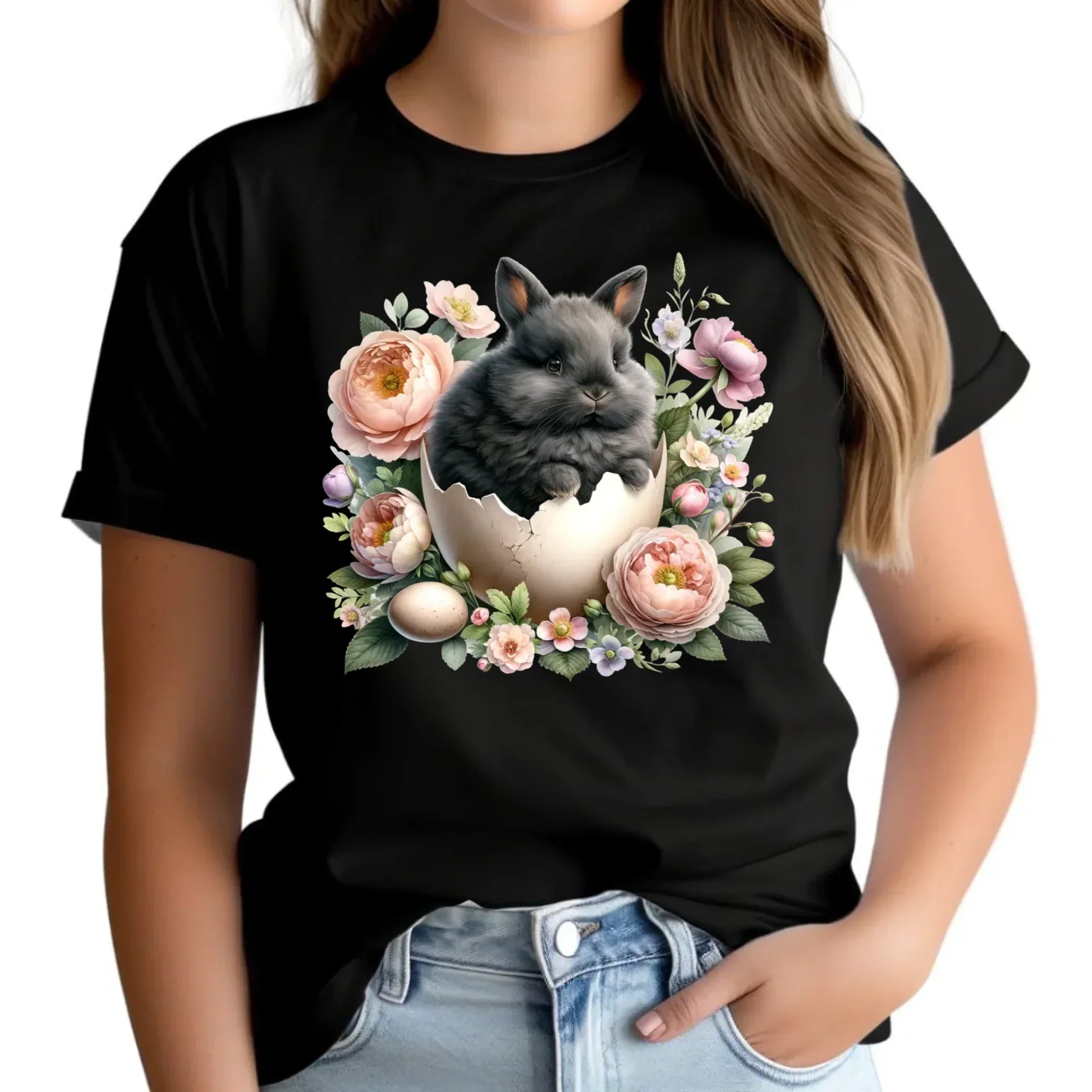 Zajączek w pisance | Koszulka damska na Wielkanoc WN03 - StoryCups.pl