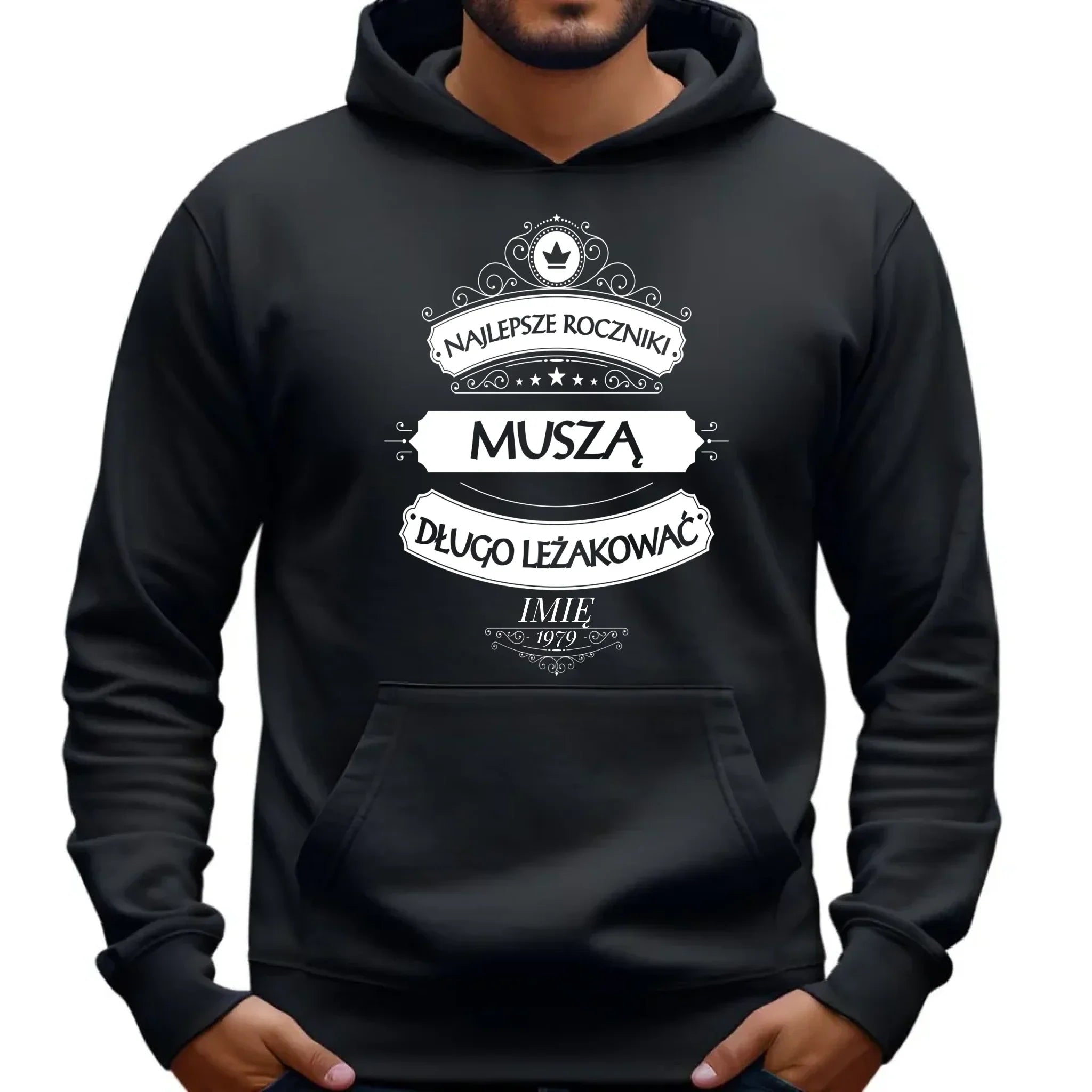 Najlepsze roczniki | Personalizowana bluza męska z kapturem na urodziny U09 - StoryCups.pl