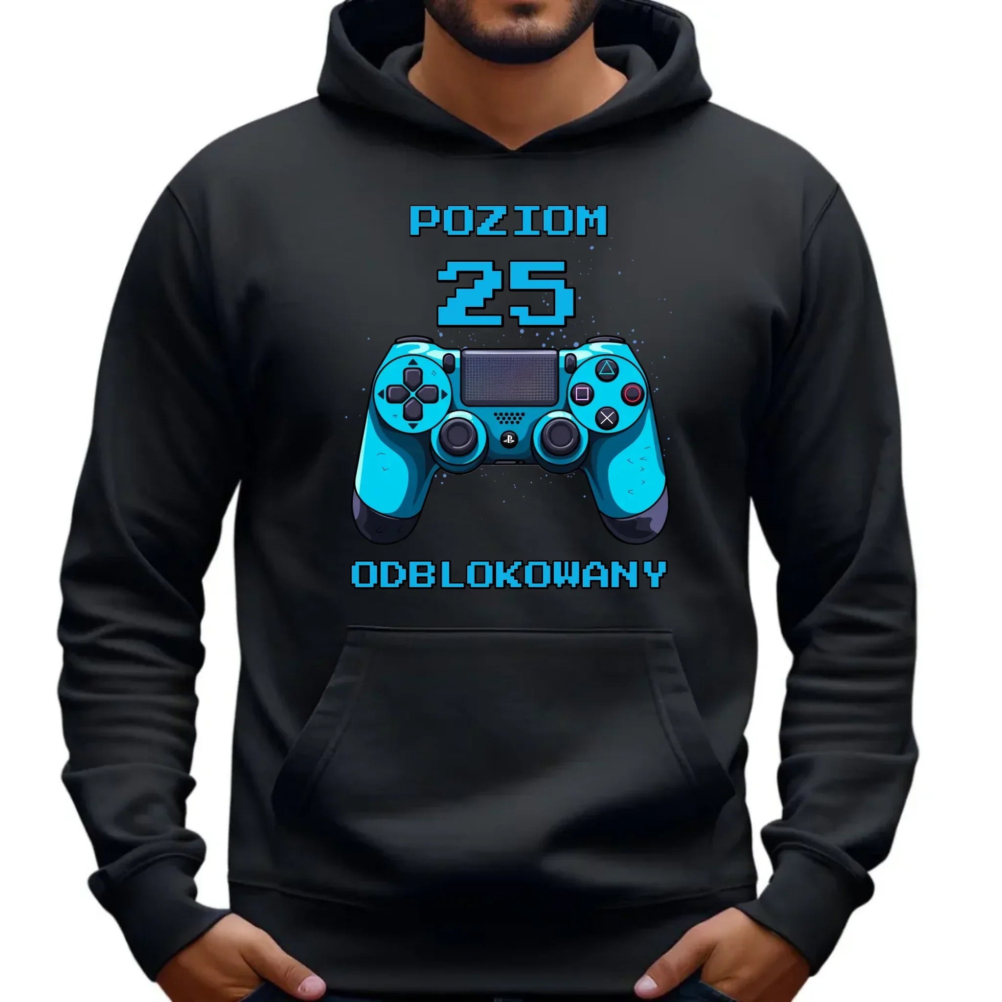Poziom odblokowany (wiek) | Bluza męska z kapturem na urodziny U24 - StoryCups.pl